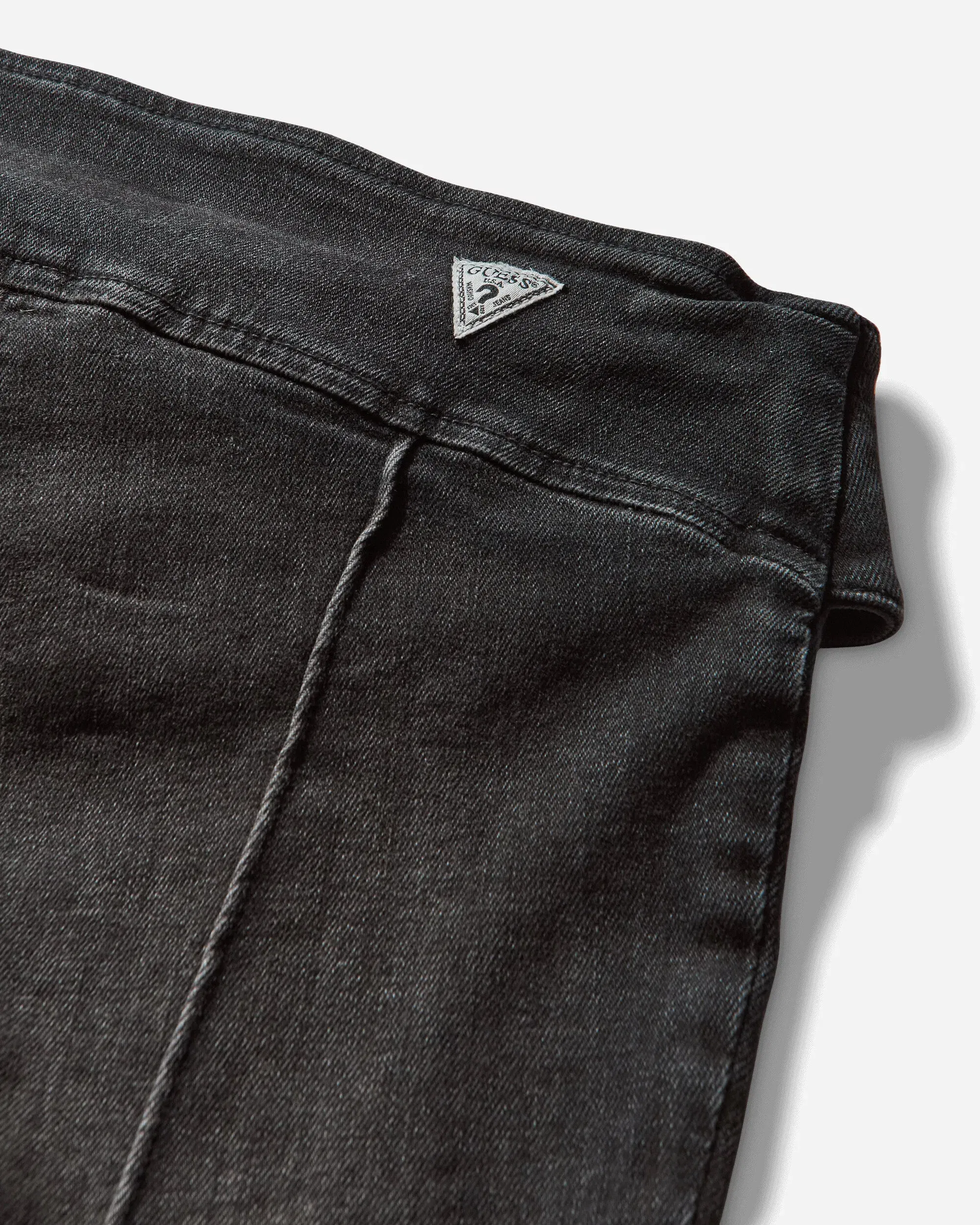 GUESS USA Women's Belted Bootcut Pants Black Sanded Wash