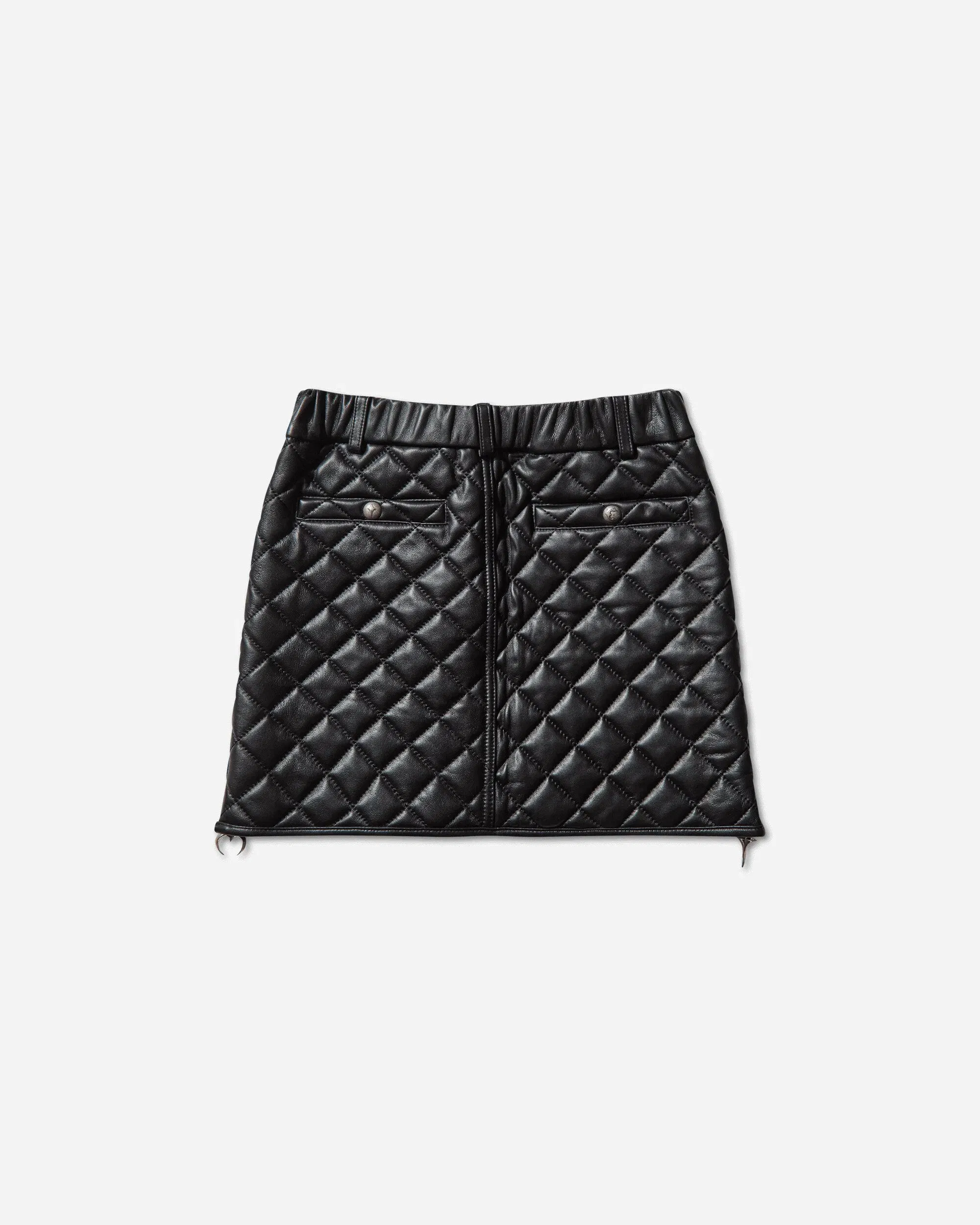 THUG CLUB Women's Angels Quilted Short Skirt Black