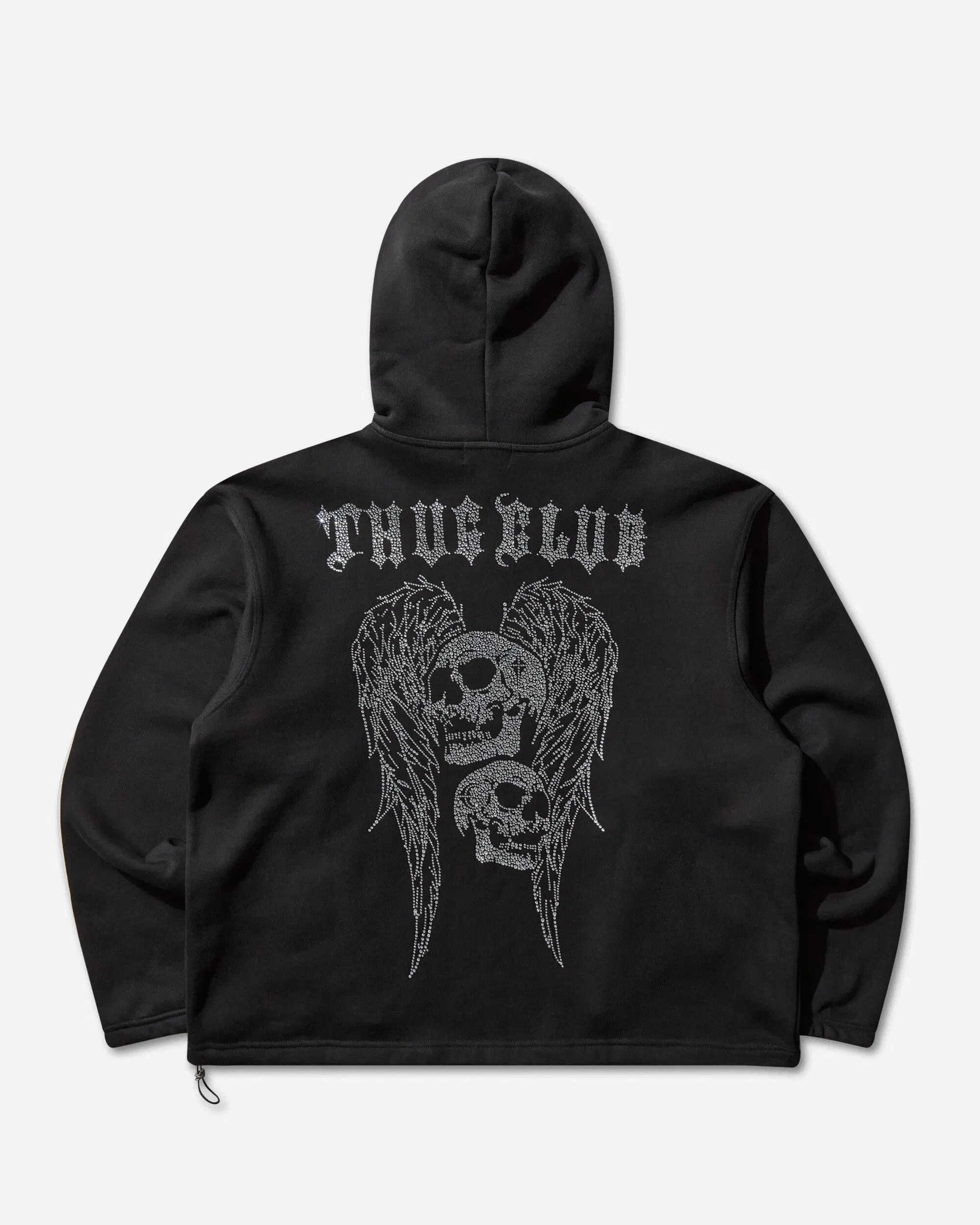 THUG CLUB TC Angels Crystal Embellished Hoodie Black