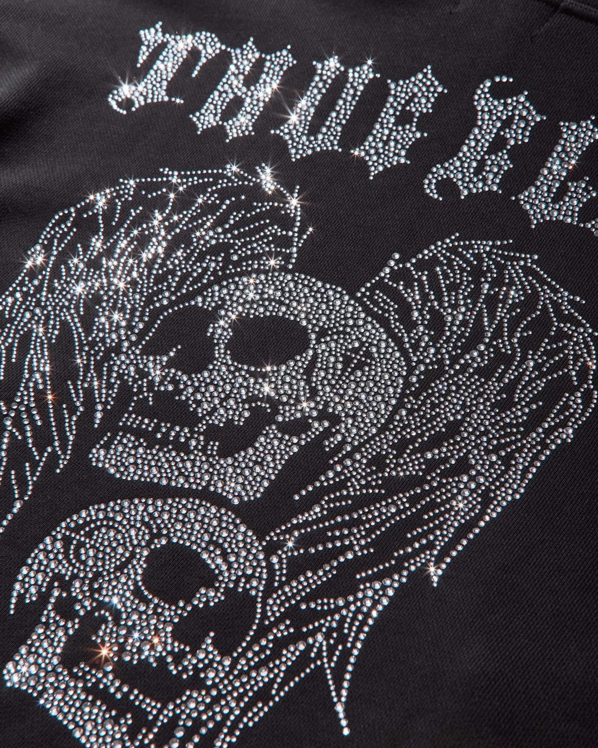 THUG CLUB TC Angels Crystal Embellished Hoodie Black