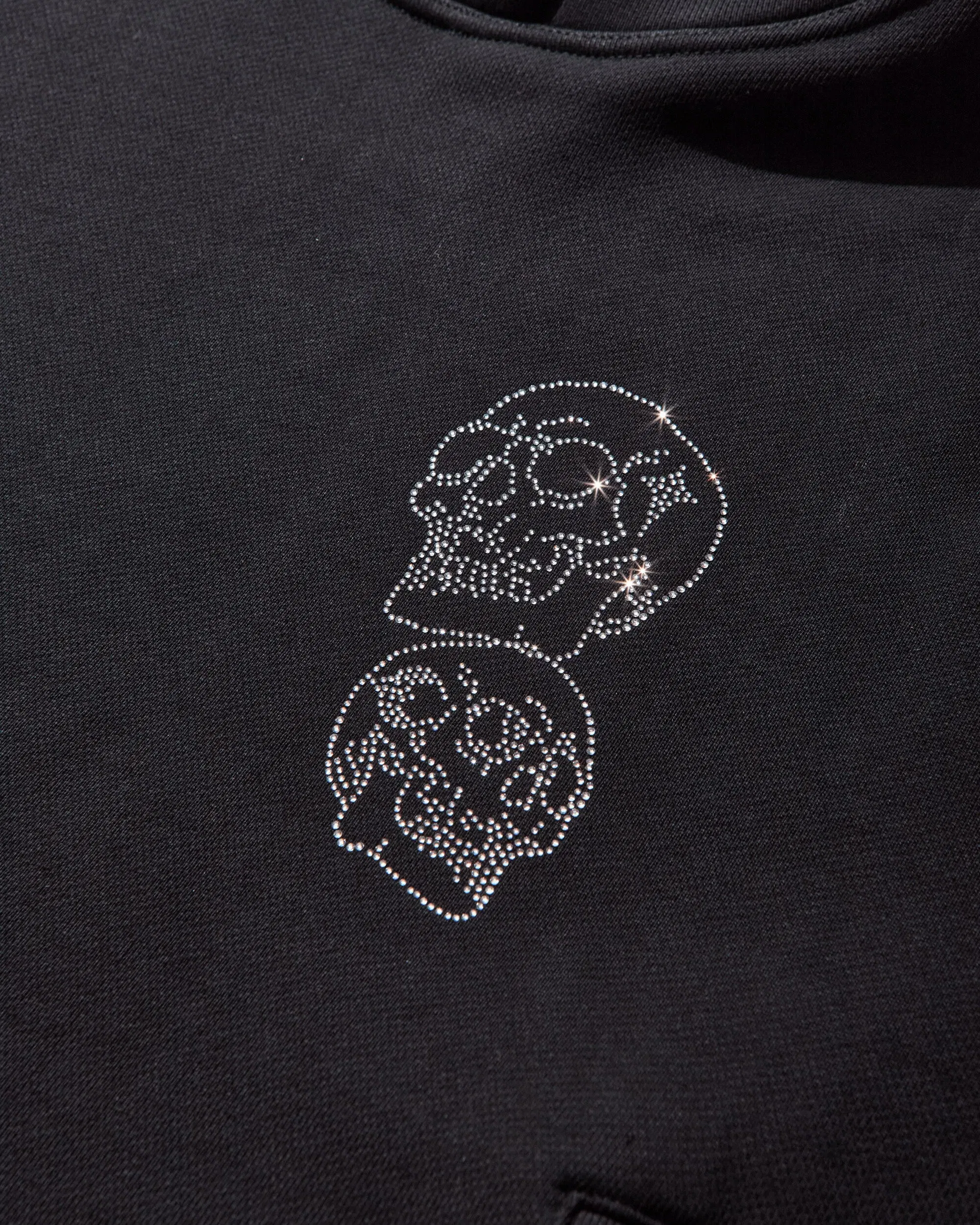 THUG CLUB TC Angels Crystal Embellished Hoodie Black