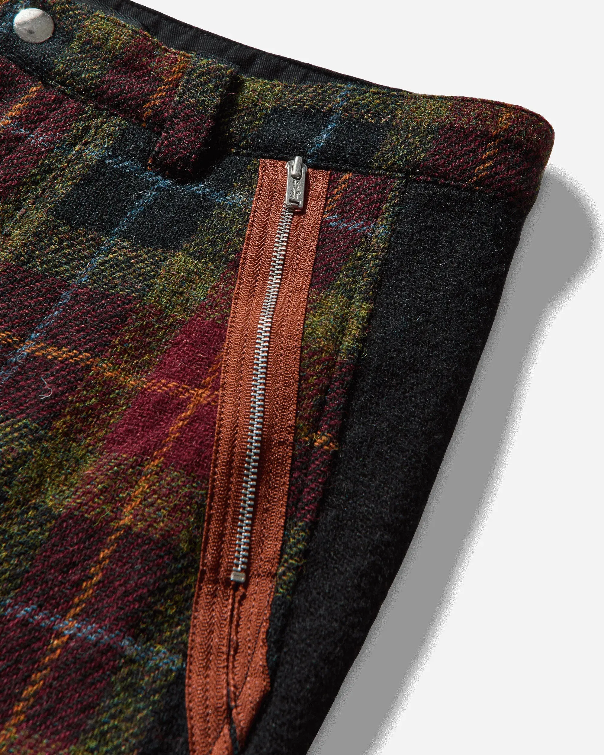 Undercover Men's Harris Tweed Wool Zip Pants Bordaux