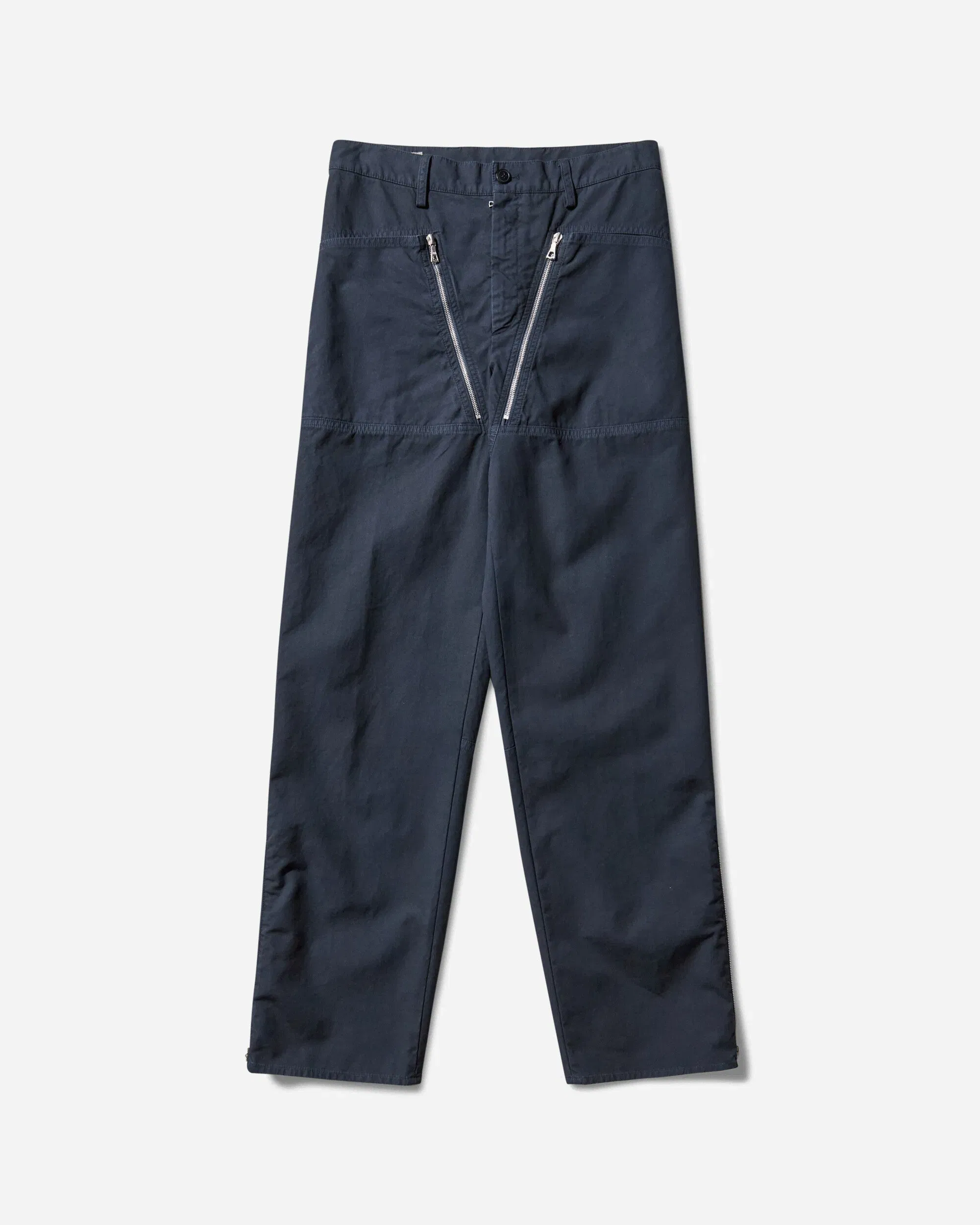 DRIES VAN NOTEN Men's Overdyed Zip Pants Navy