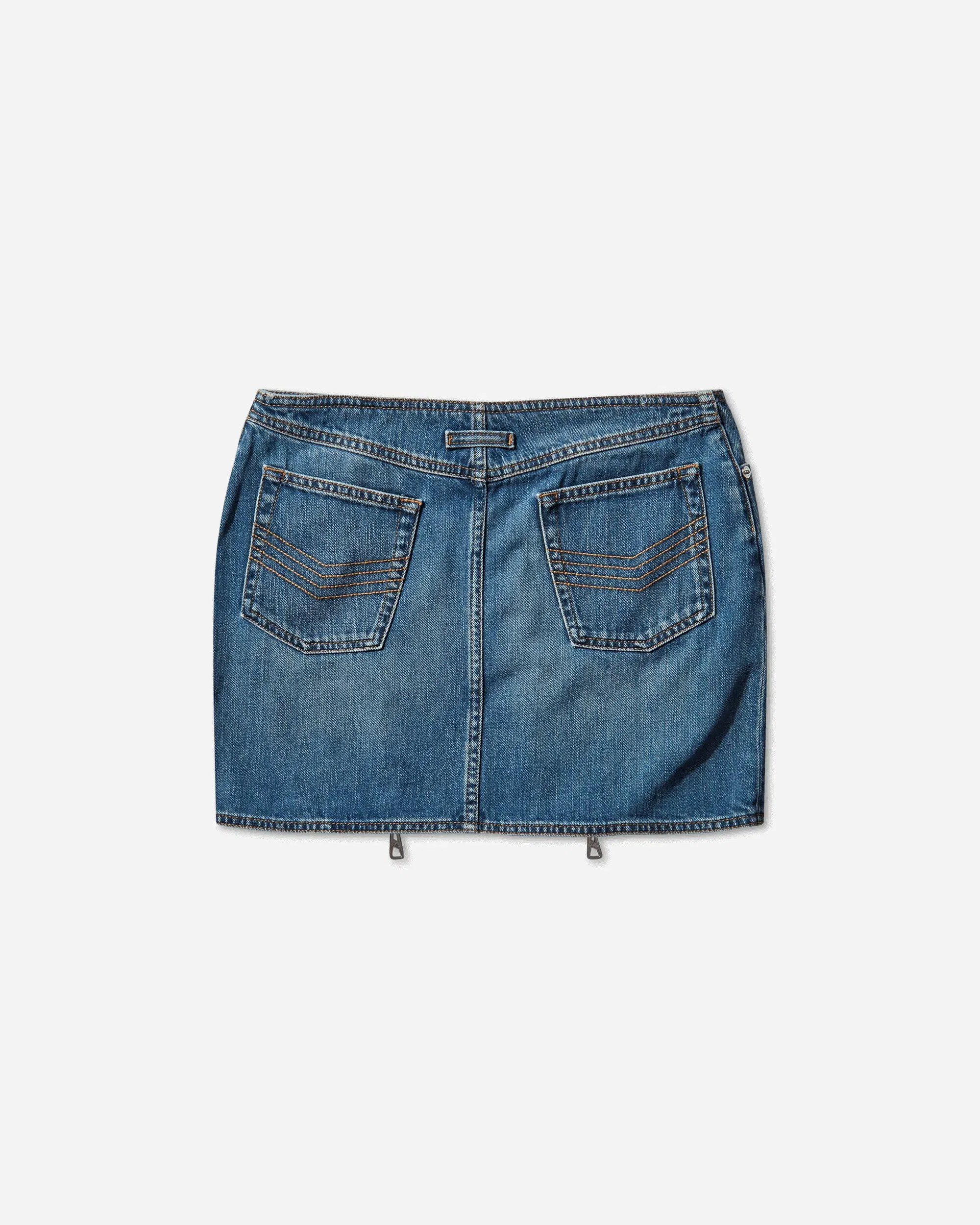 Jean Paul Gaultier Women's Zipped Denim Skirt Blue