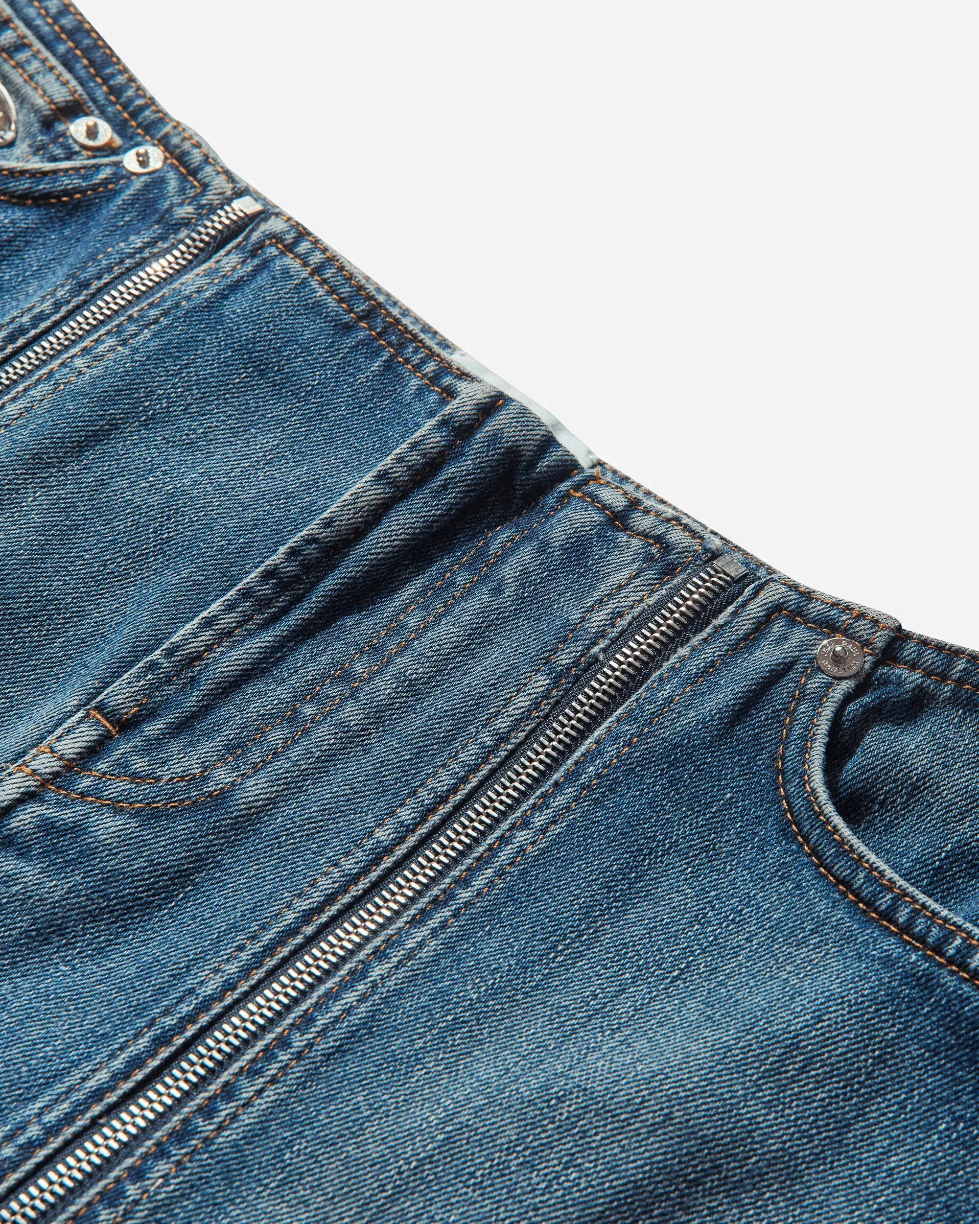 Jean Paul Gaultier Women's Zipped Denim Skirt Blue