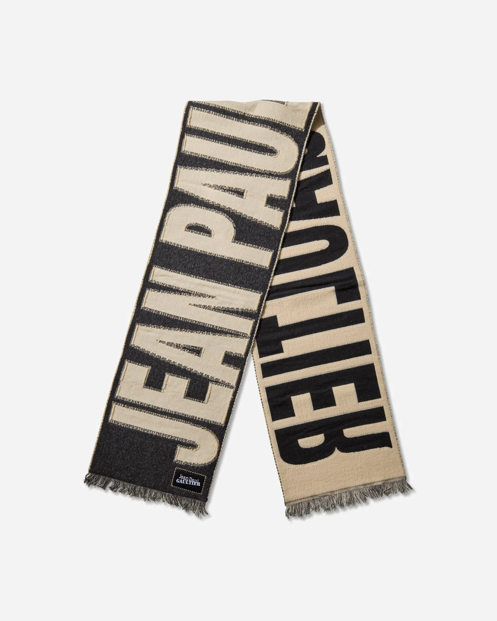 Jean Paul Gaultier Oversized Logo Scarf Black