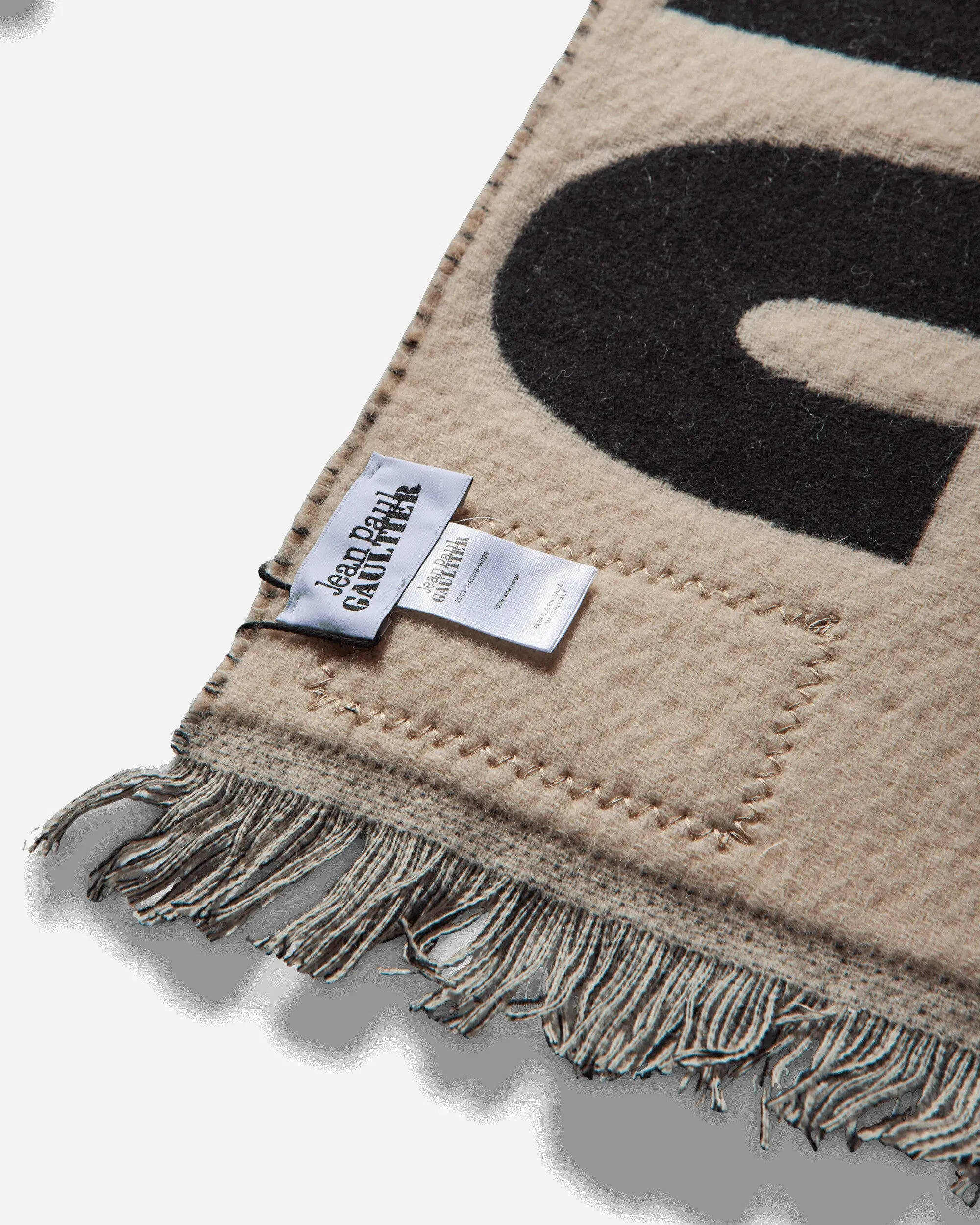 Jean Paul Gaultier Oversized Logo Scarf Black