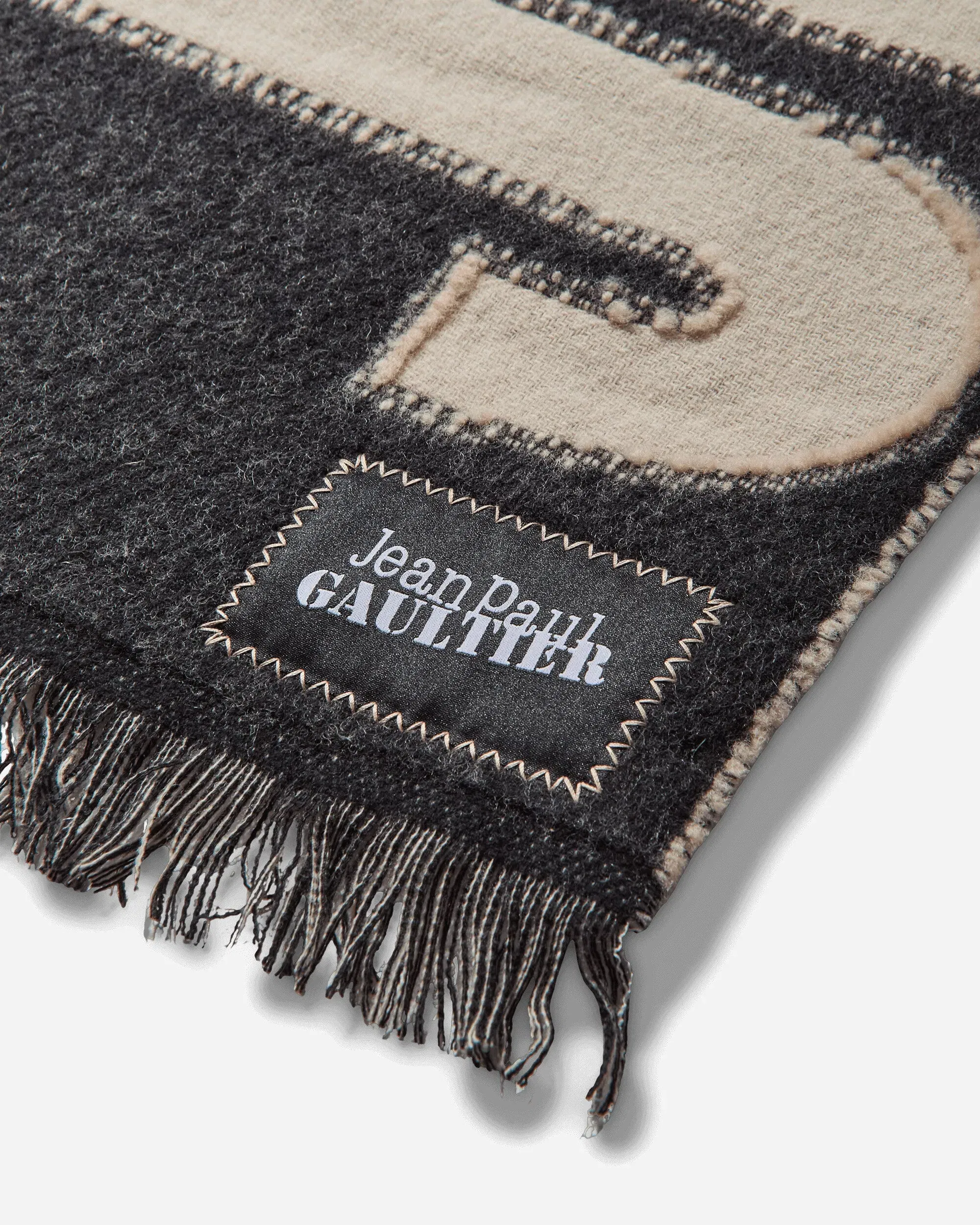 Jean Paul Gaultier Oversized Logo Scarf Black