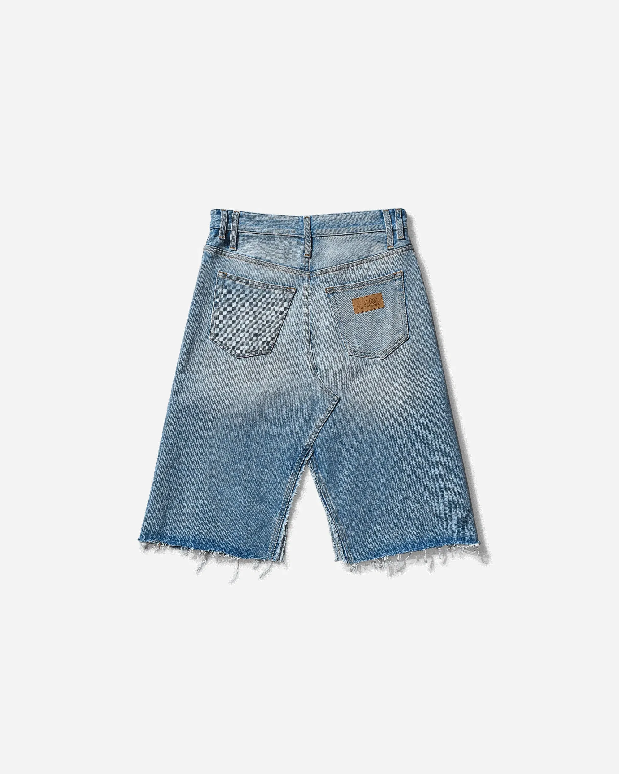 MM6 Maison Margiela Women's Distressed Denim Skirt Blue