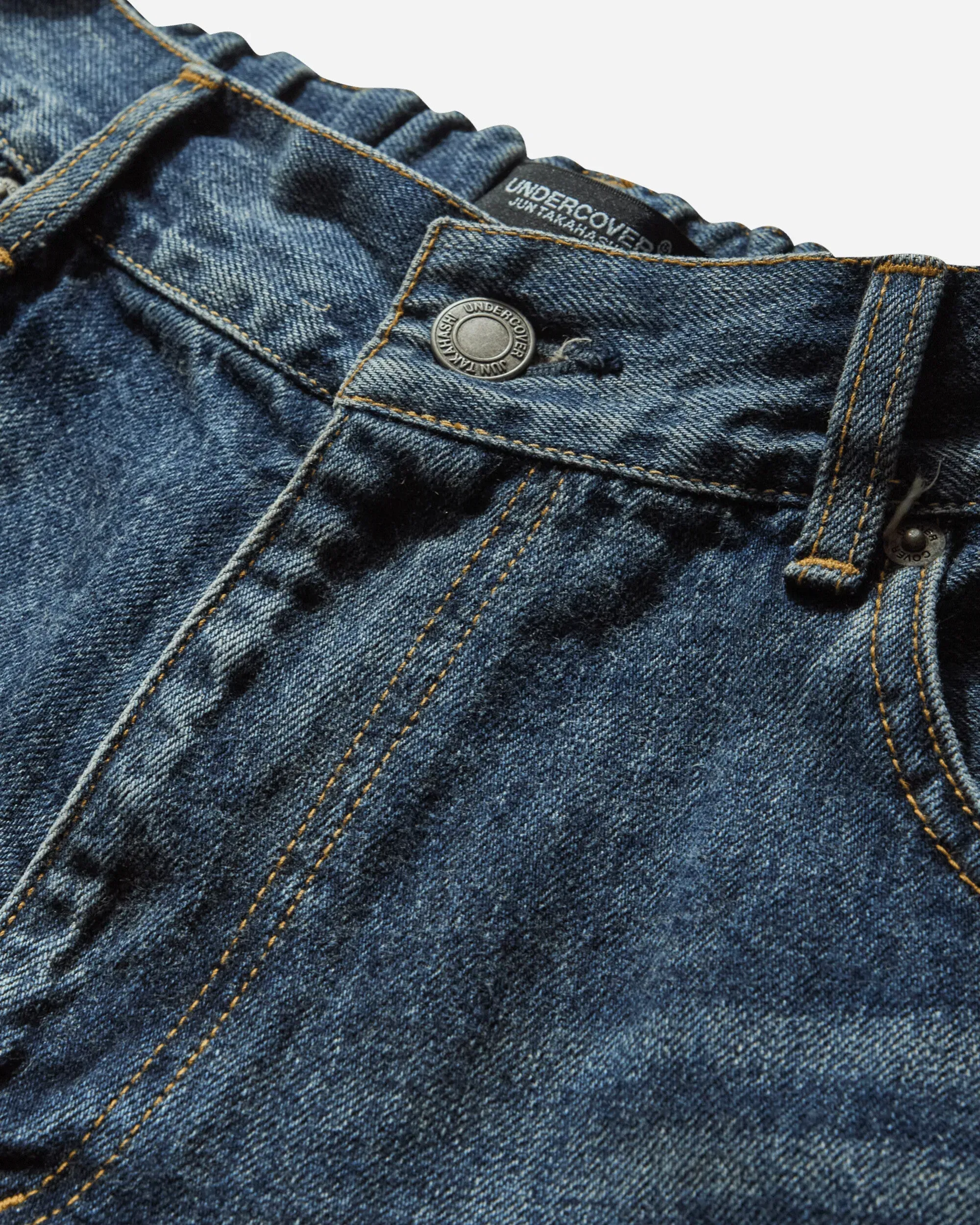 Undercover Women's Fringed Denim Pants Light Blue Indigo