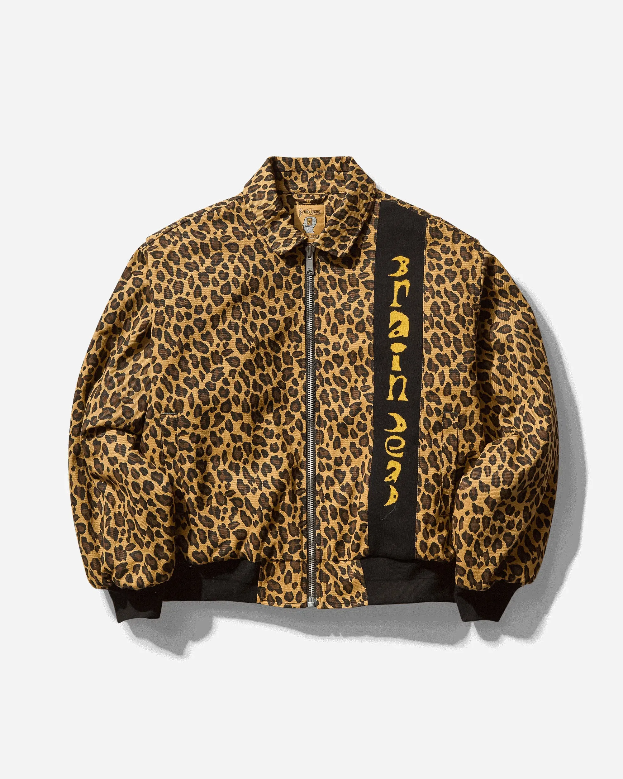 Brain Dead Men's Twill Flight Jacket Leopard