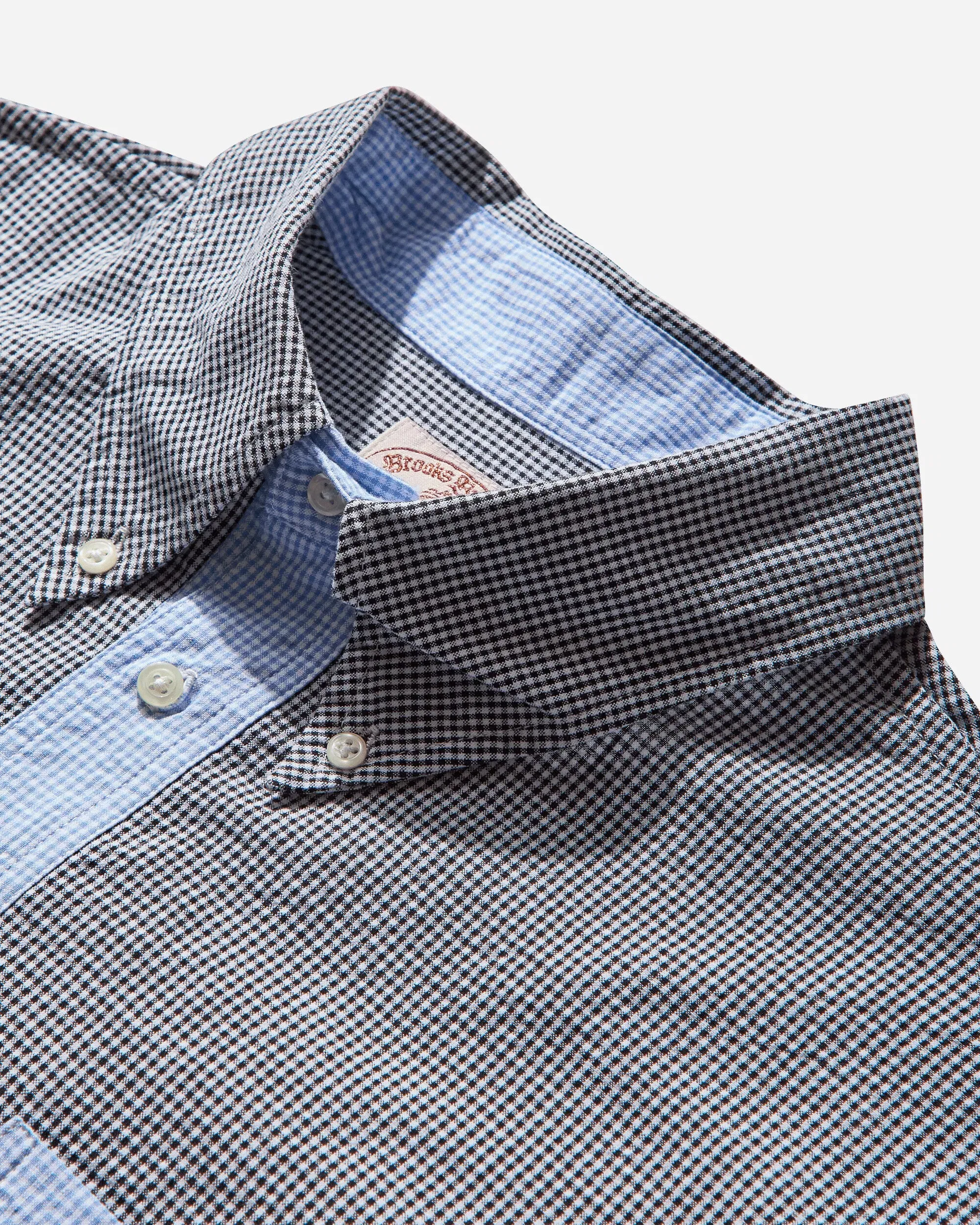 Brain Dead Men's Brooks Brothers Reverse French Seam Pullover Shirt Black / Multicolor