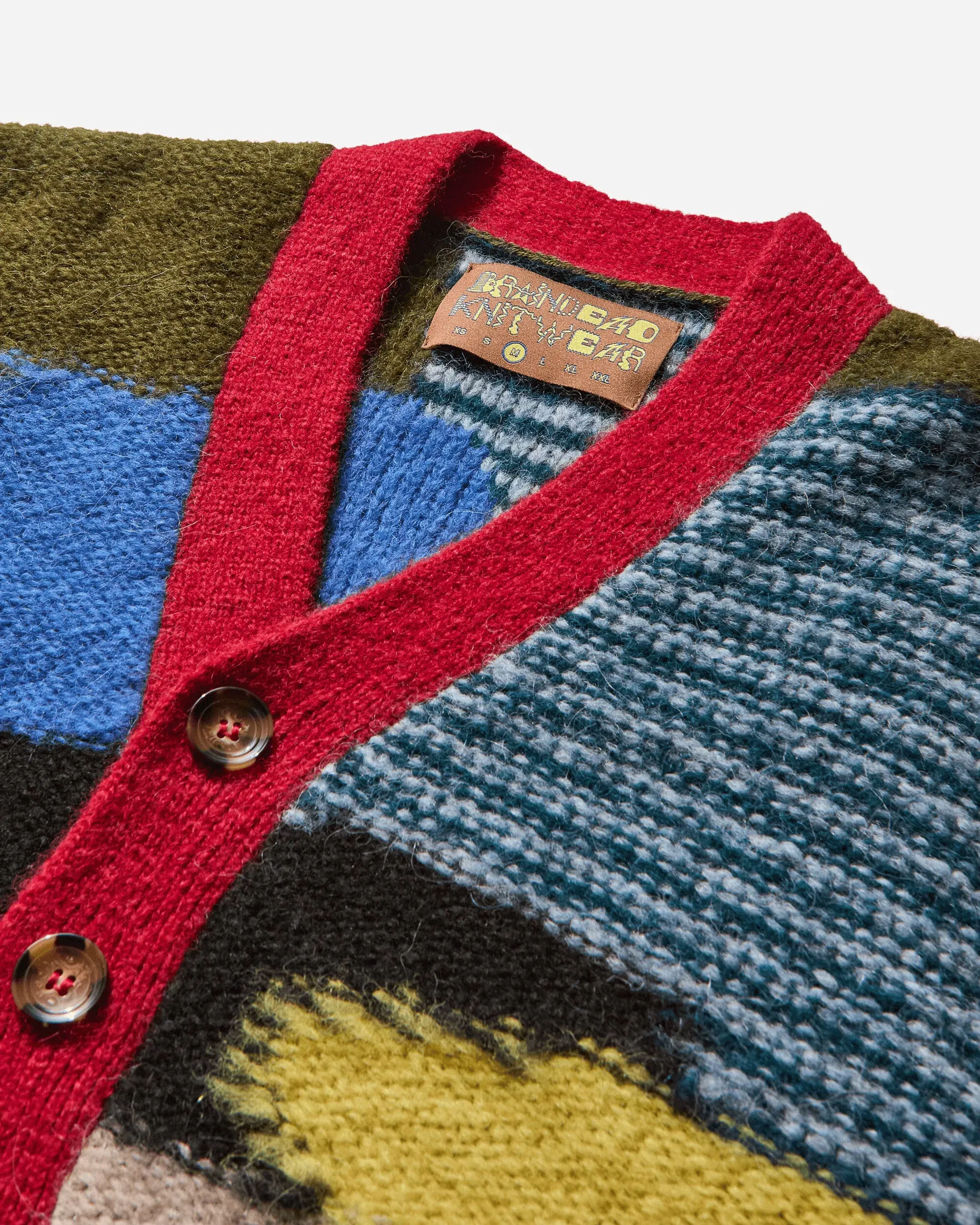 Brain Dead Men's Mix Pattern Cardigan Olive