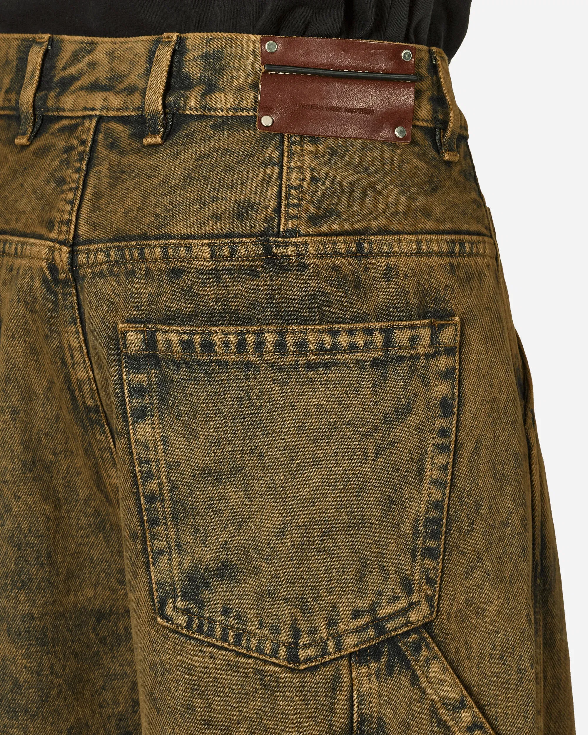 DRIES VAN NOTEN Loose Fit Denim Pants Beige