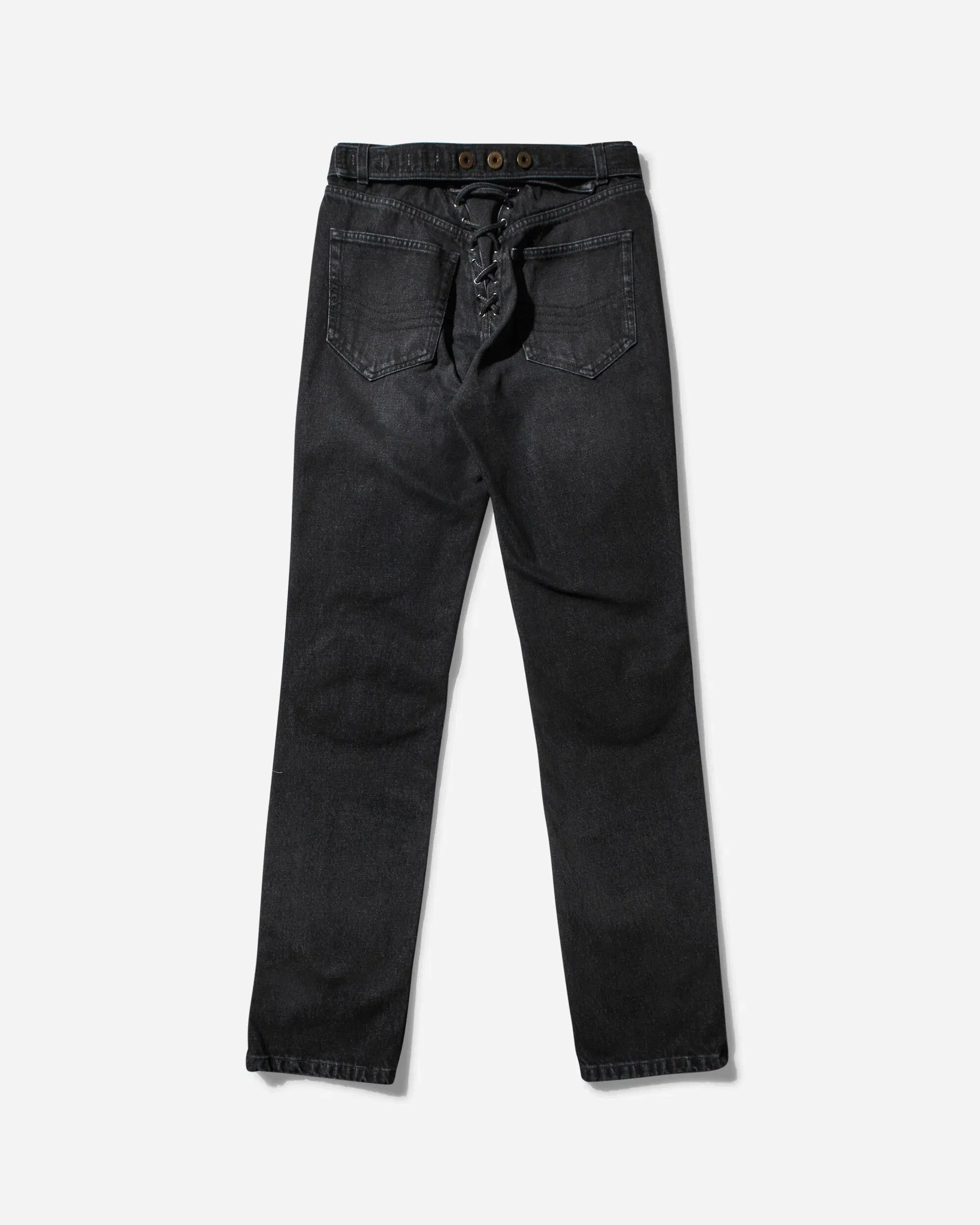 Jean Paul Gaultier Women's Lace-Up Denim Pants Vintage Black