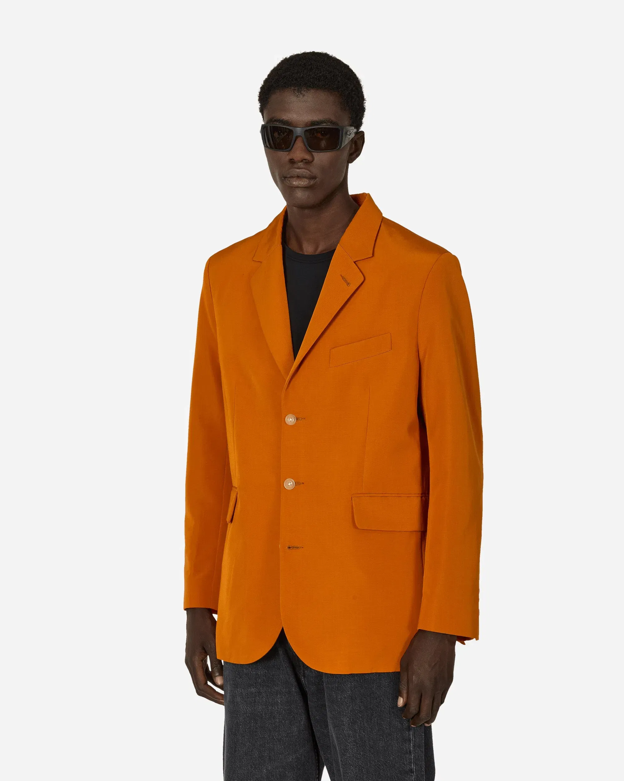 BODE Ginger Faille Single-Breasted Suit Jacket Orange