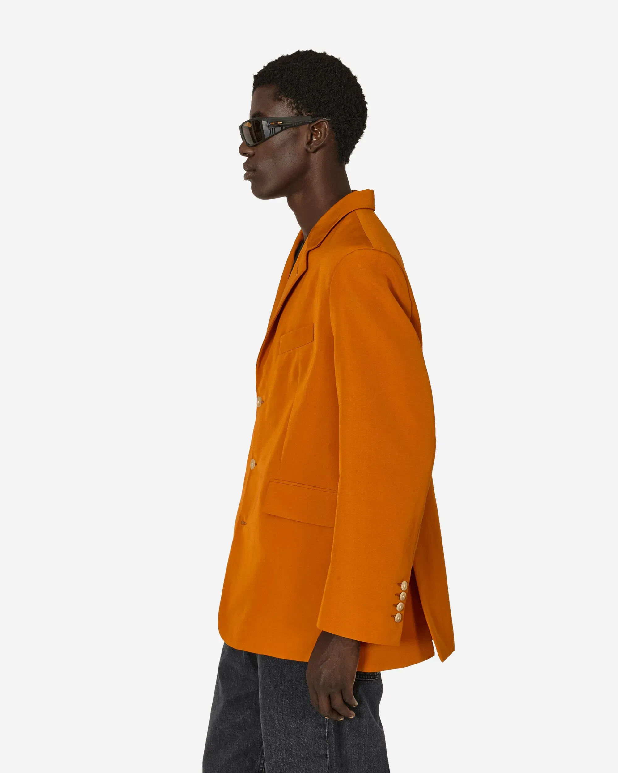 BODE Ginger Faille Single-Breasted Suit Jacket Orange