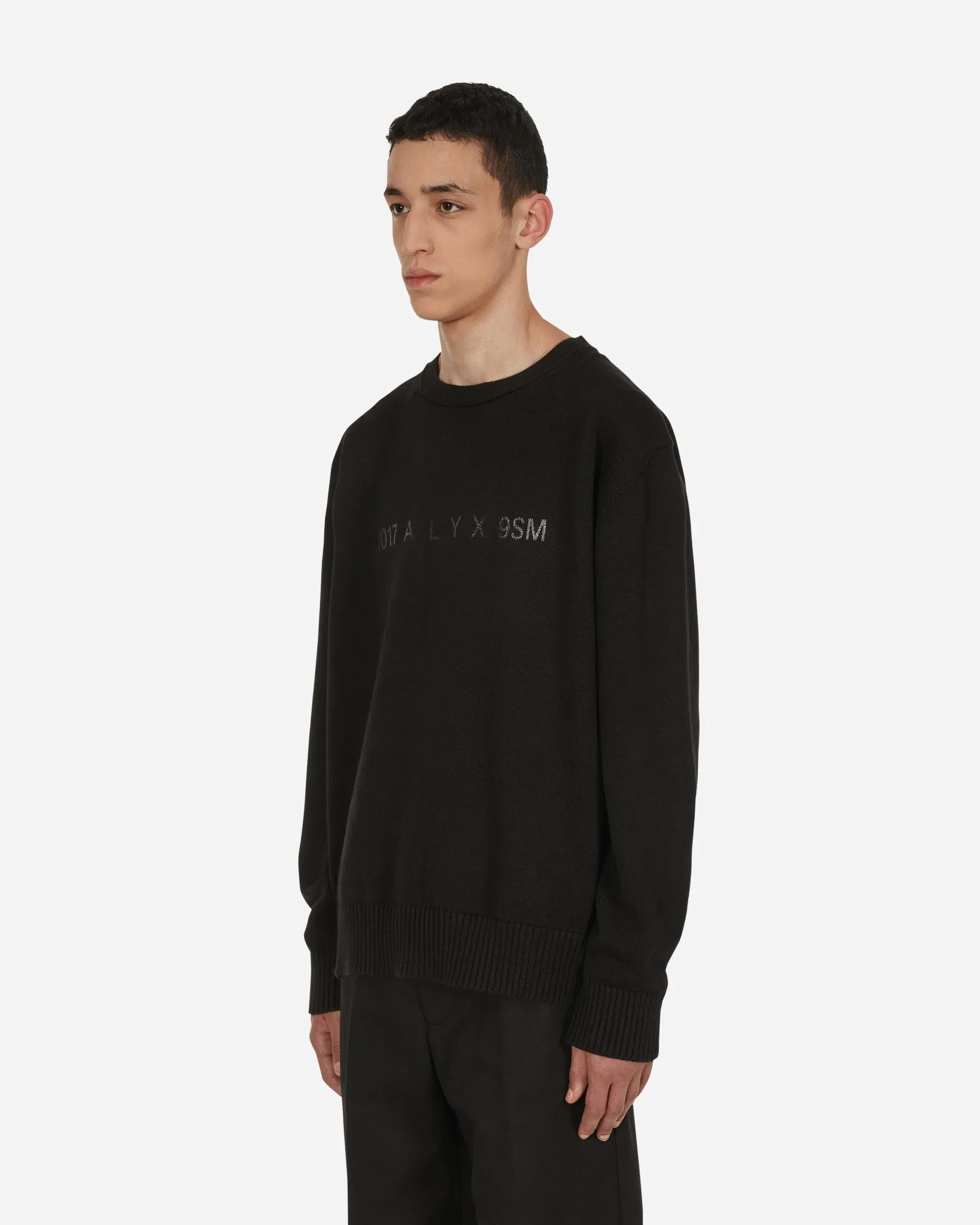 1017 ALYX 9SM Treated Logo Crewneck Sweater Black