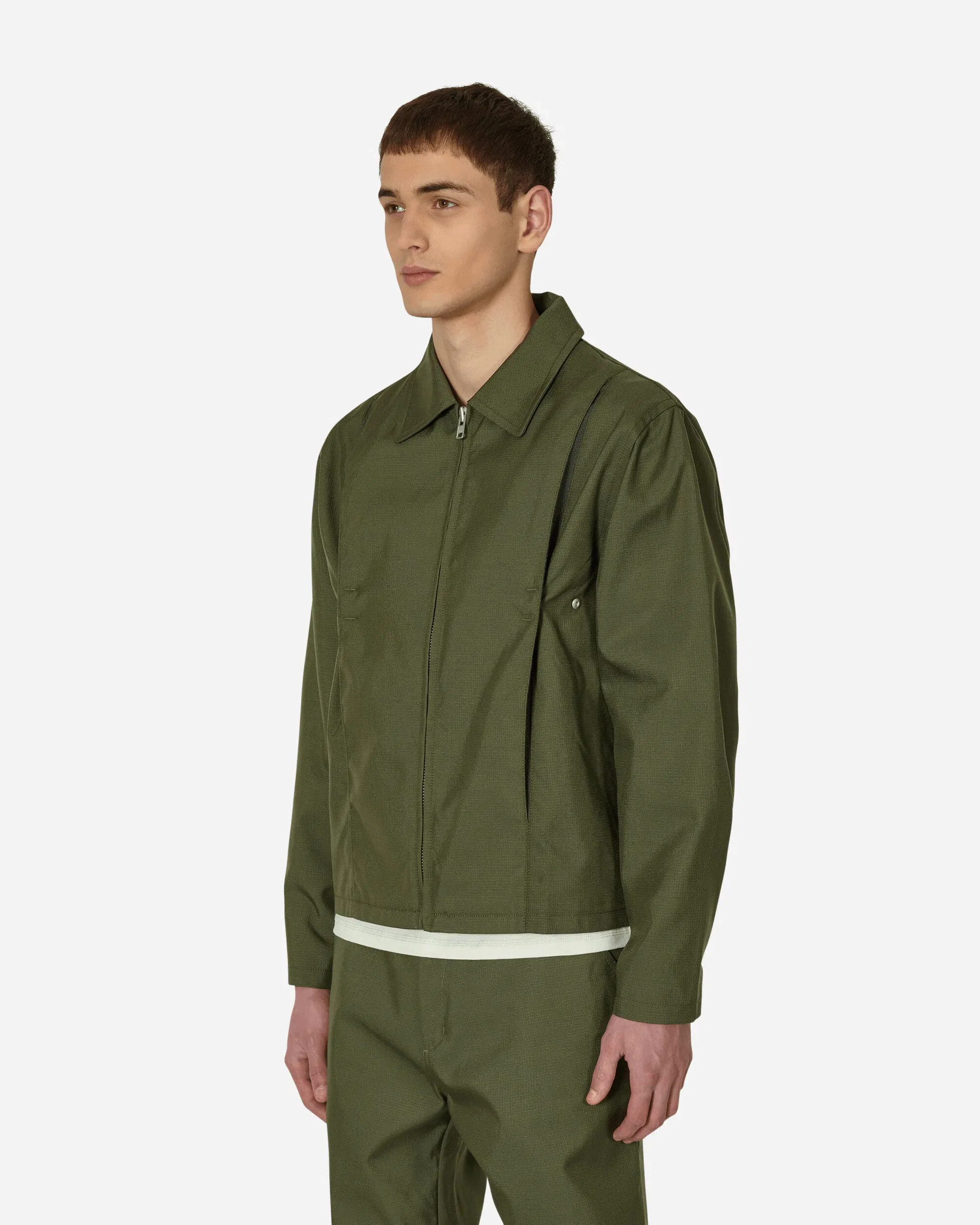 AFFXWRKS Pleat Bomber Jacket Green