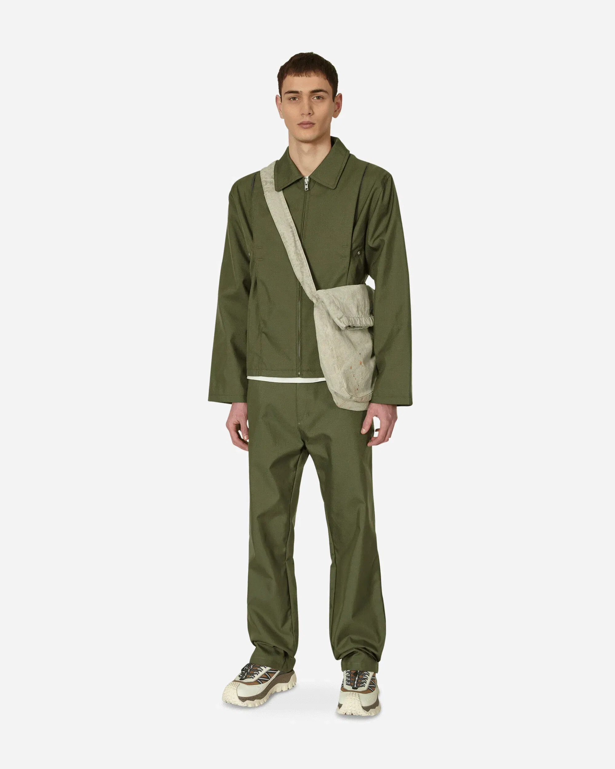AFFXWRKS Pleat Bomber Jacket Green