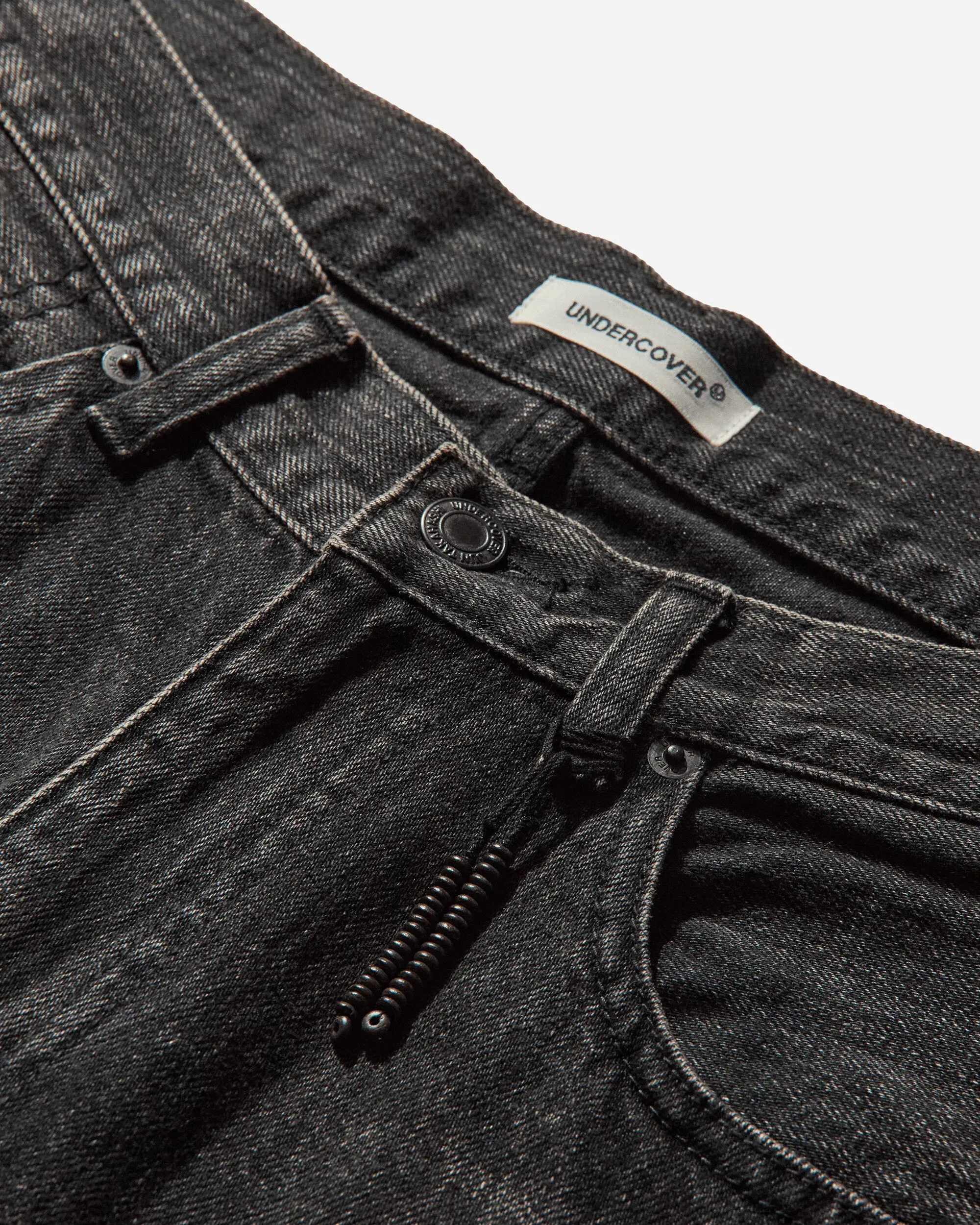 Undercover Women's Cotton Fleece Selvedge Denim Pants Black