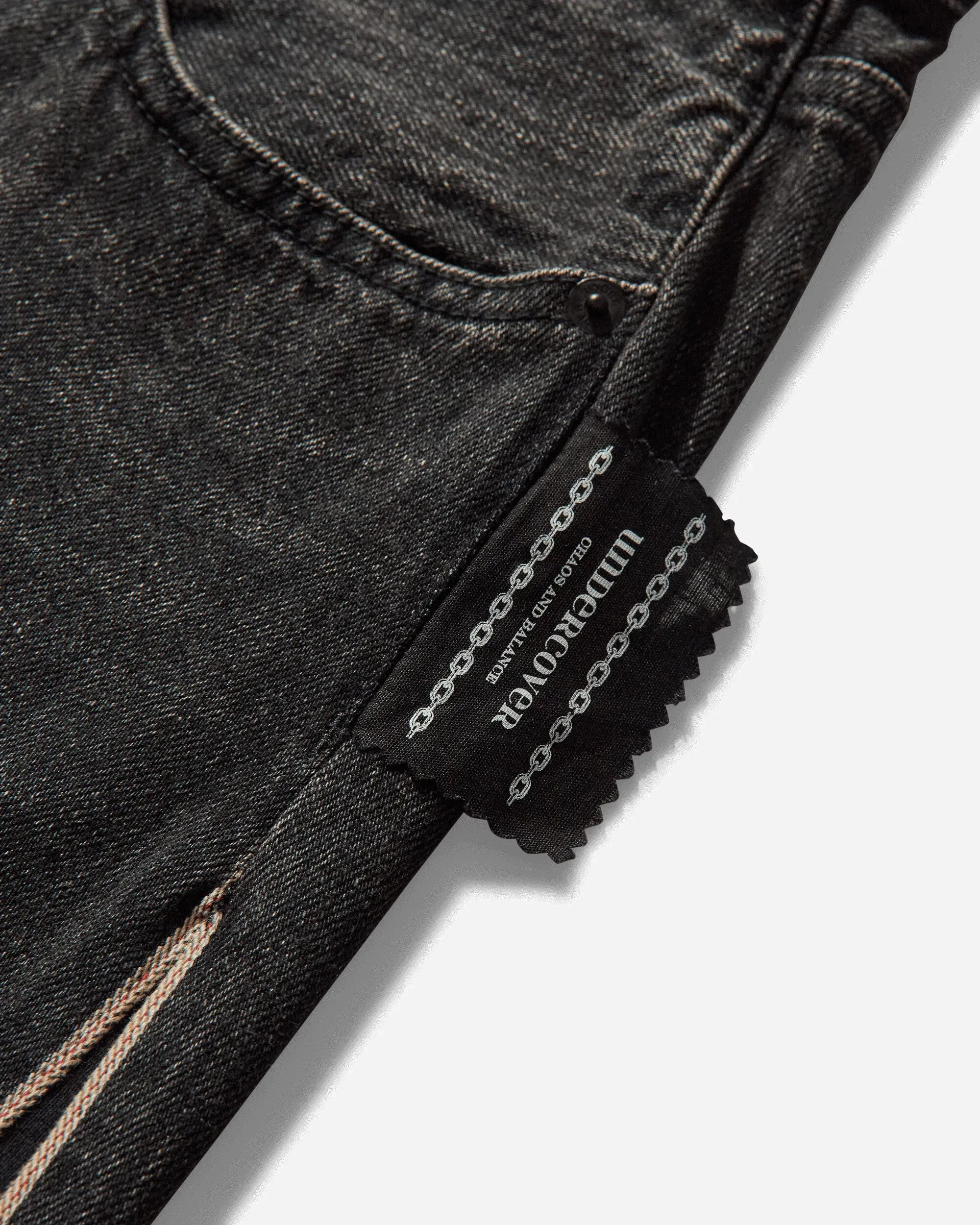 Undercover Women's Cotton Fleece Selvedge Denim Pants Black