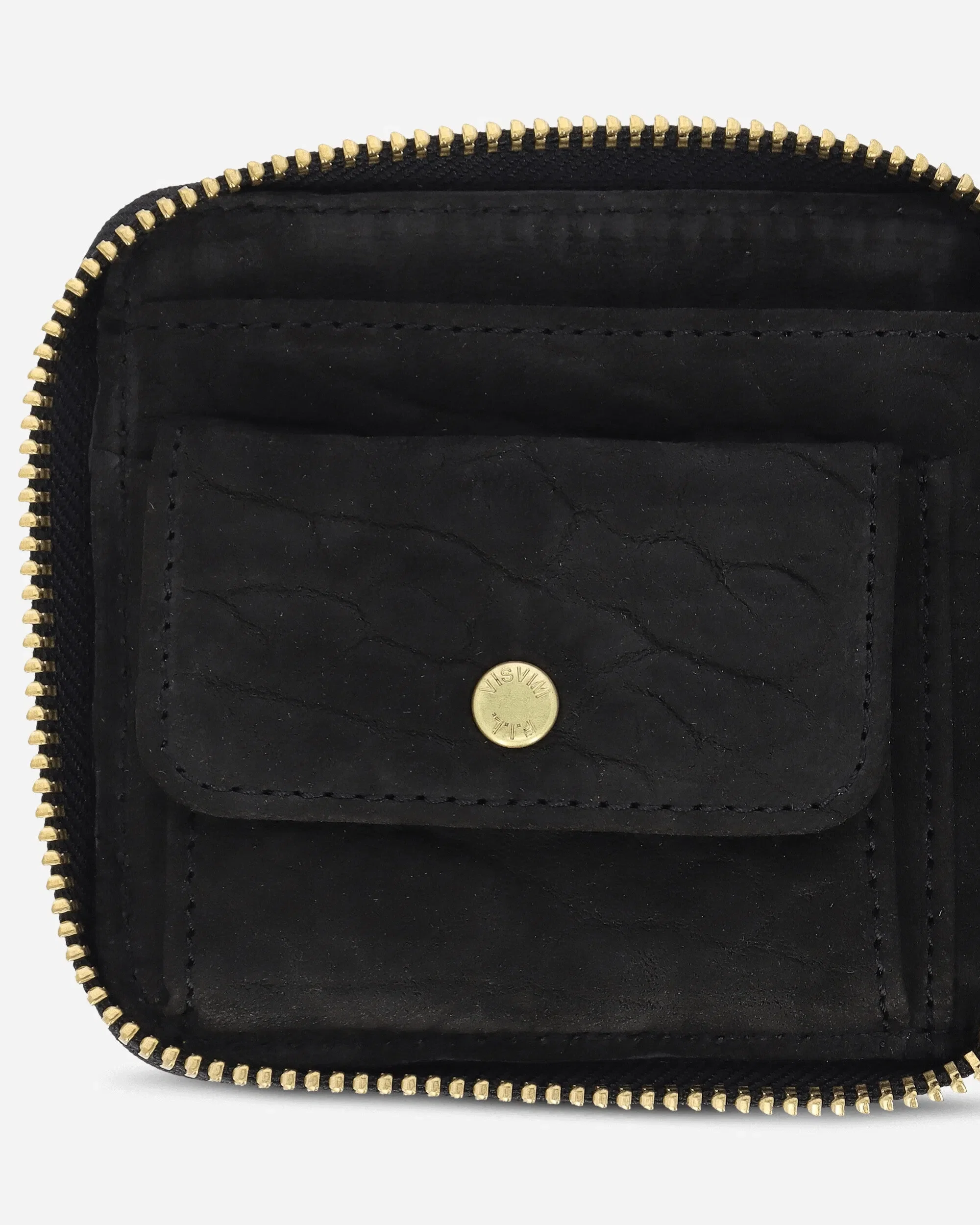 visvim Suede Bi-Fold Wallet Black