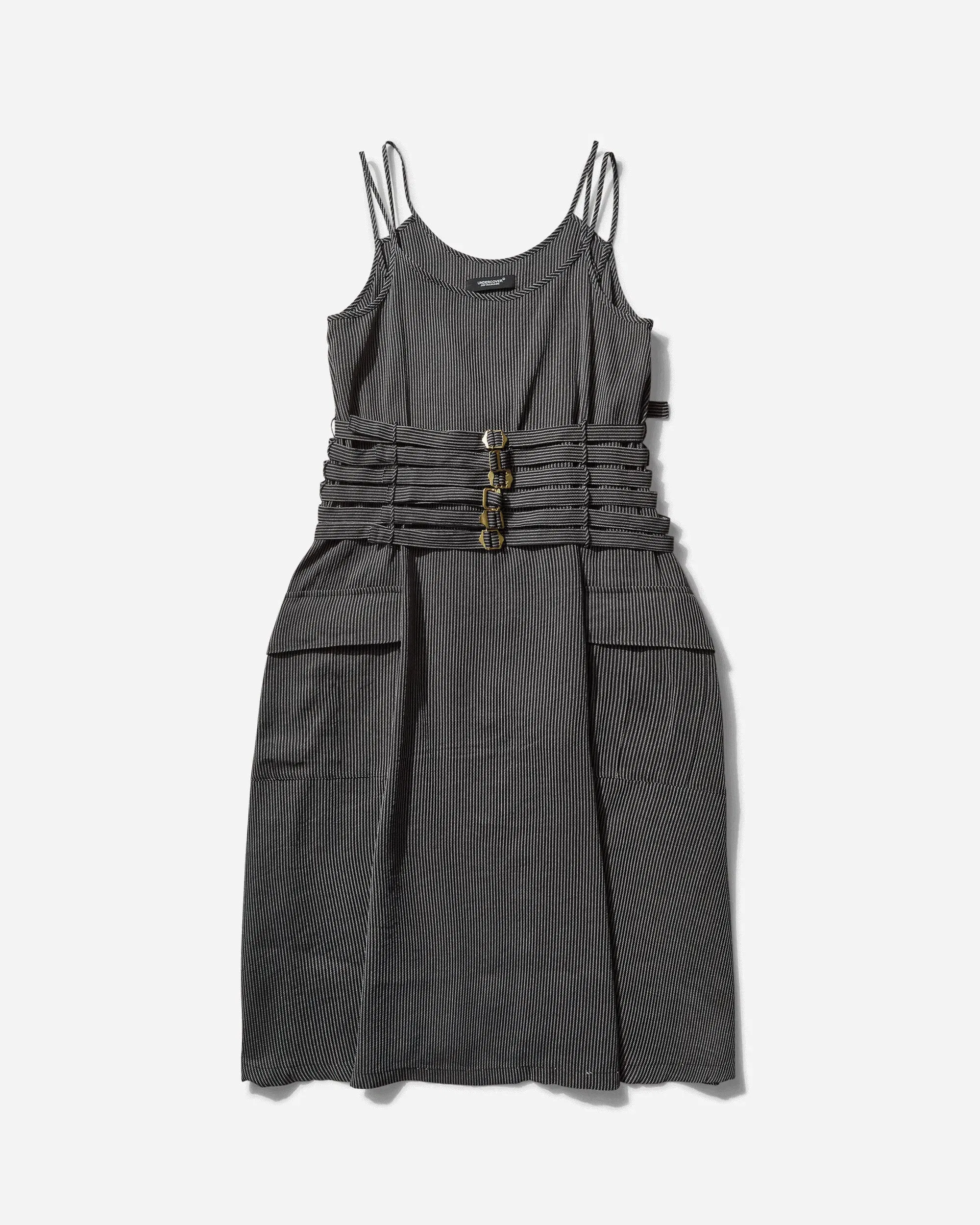 Undercover Women's Silk Japanese Paper Camisole Dress Black Stripe