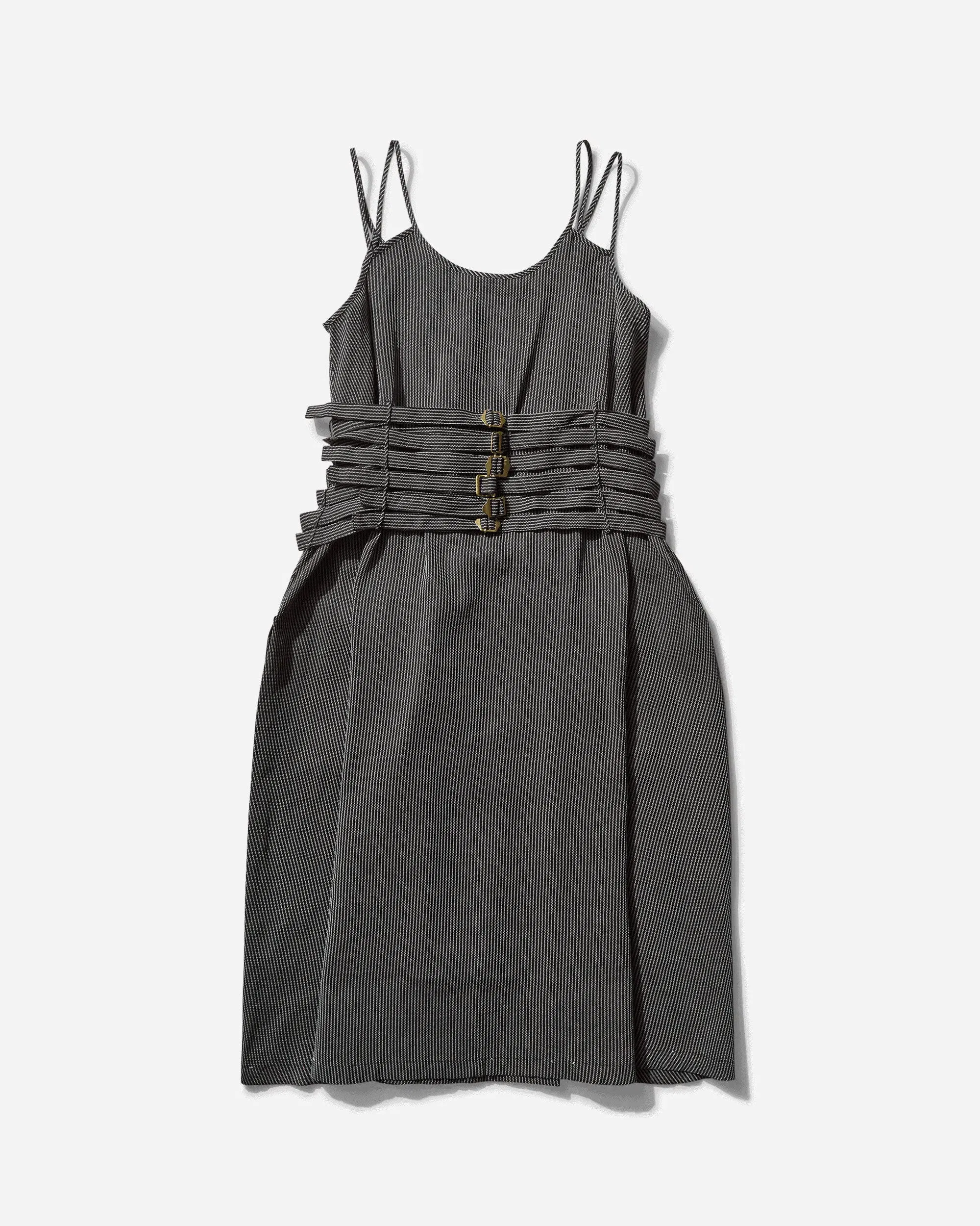 Undercover Women's Silk Japanese Paper Camisole Dress Black Stripe