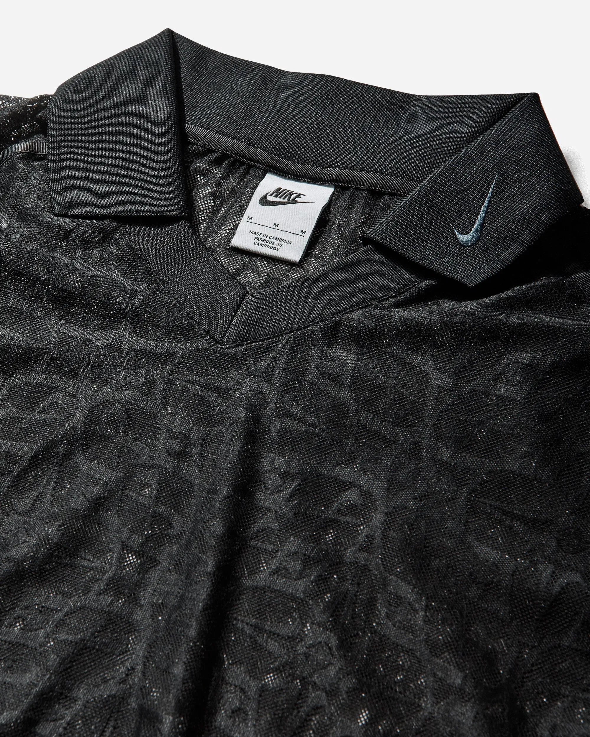 Nike Women's Loose Lace Polo Jersey Top Black