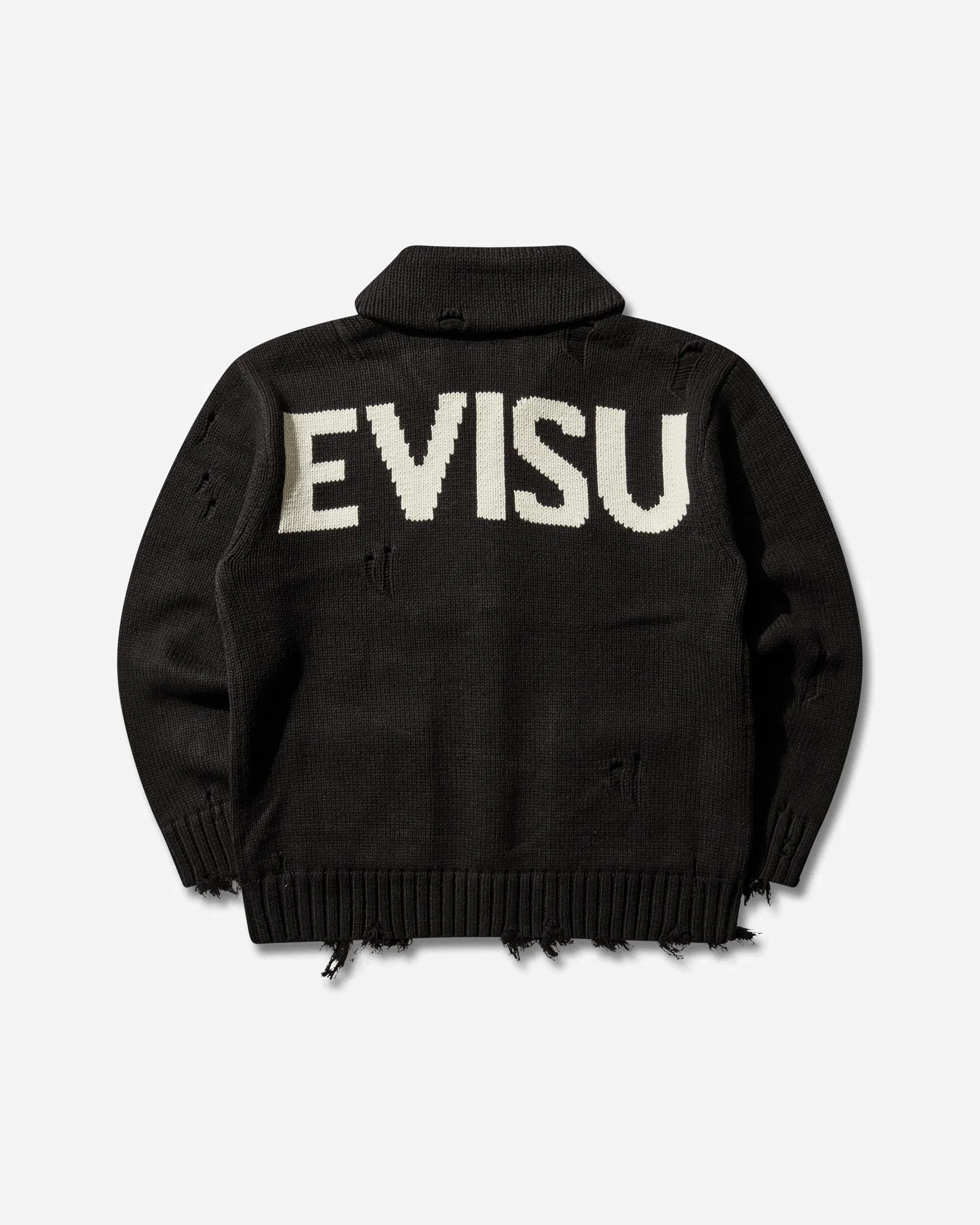 EVISU Men's Cowichan Cardigan Jacket Black