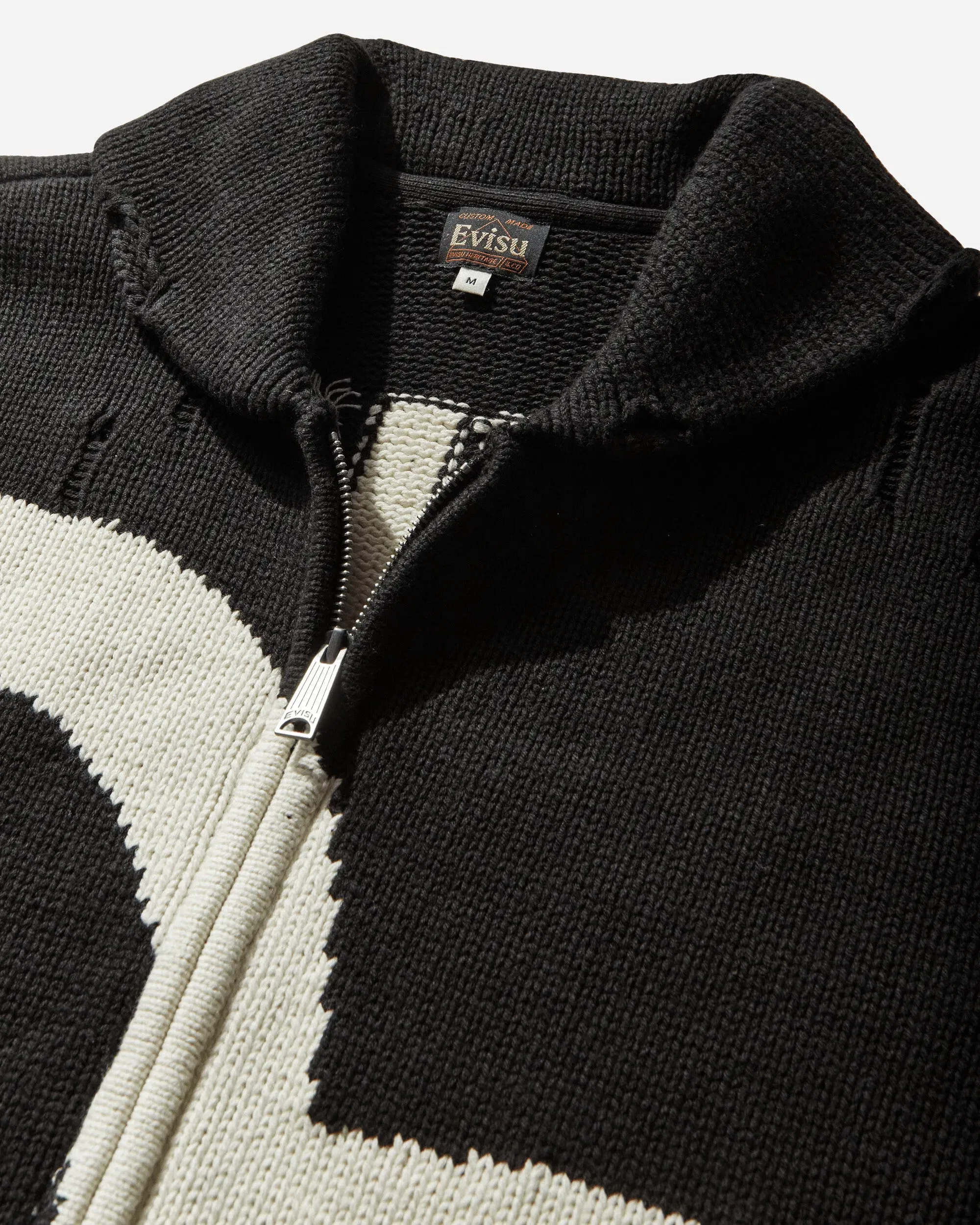 EVISU Men's Cowichan Cardigan Jacket Black