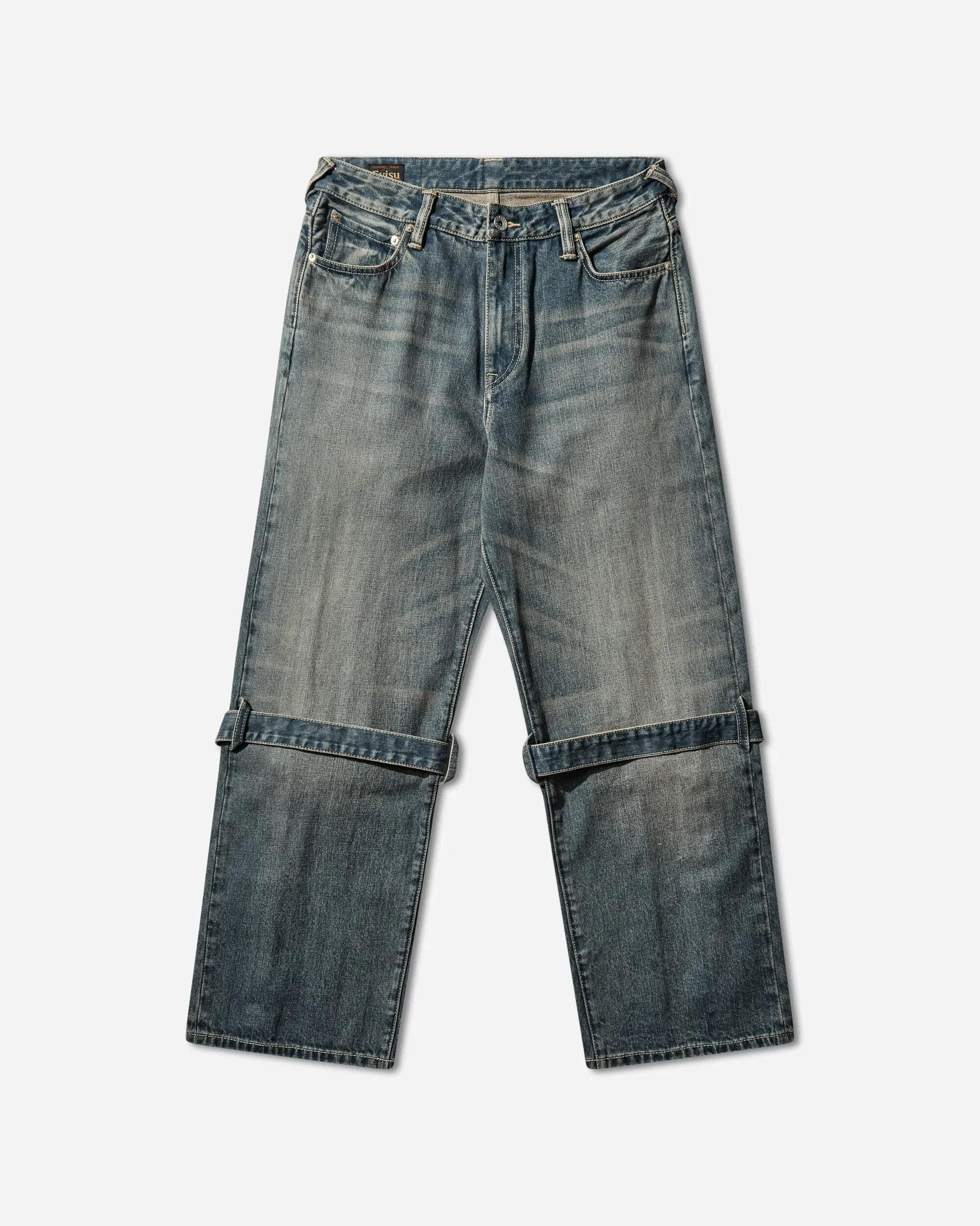 EVISU Men's Washed Bondage Jeans Indigo