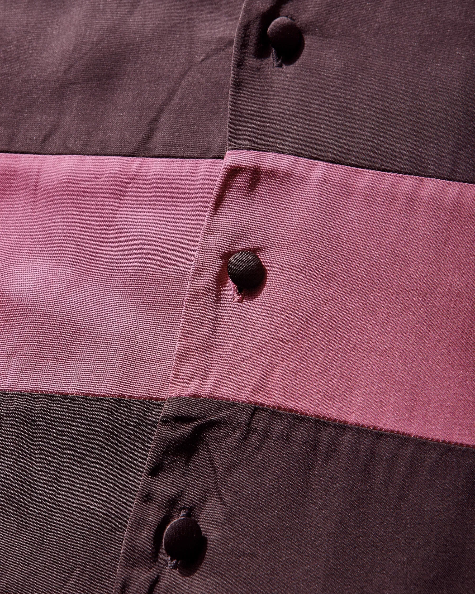 DRIES VAN NOTEN Men's Striped Viscose Shirt Fuchsia