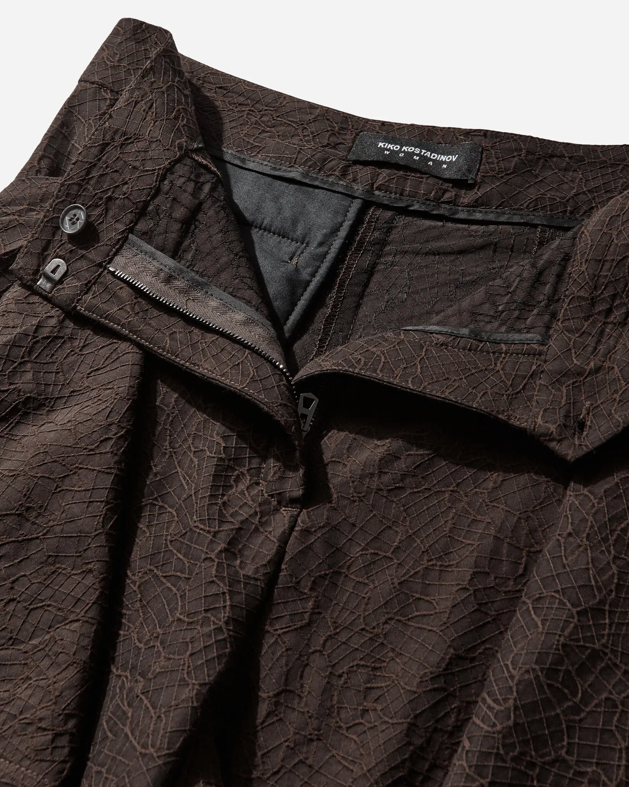 Kiko Kostadinov Women's Dahlia Draped Shorts Dark Elm