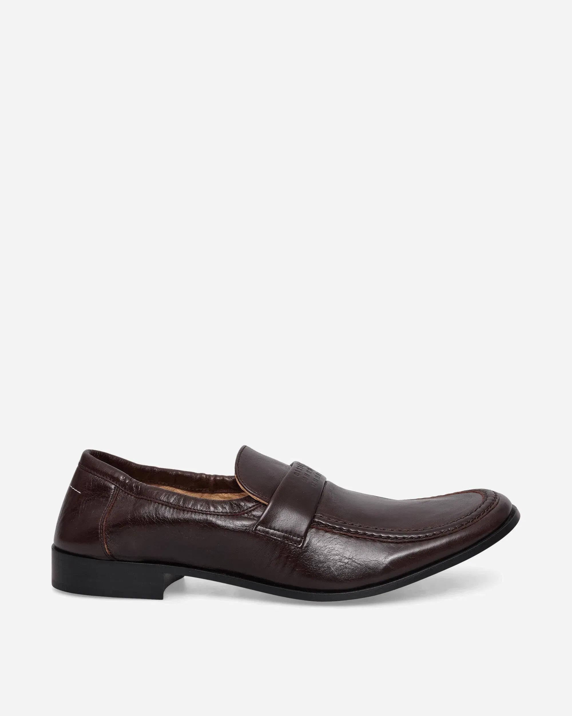 MM6 Maison Margiela Men's Swing-Toe Leather Loafers Brown