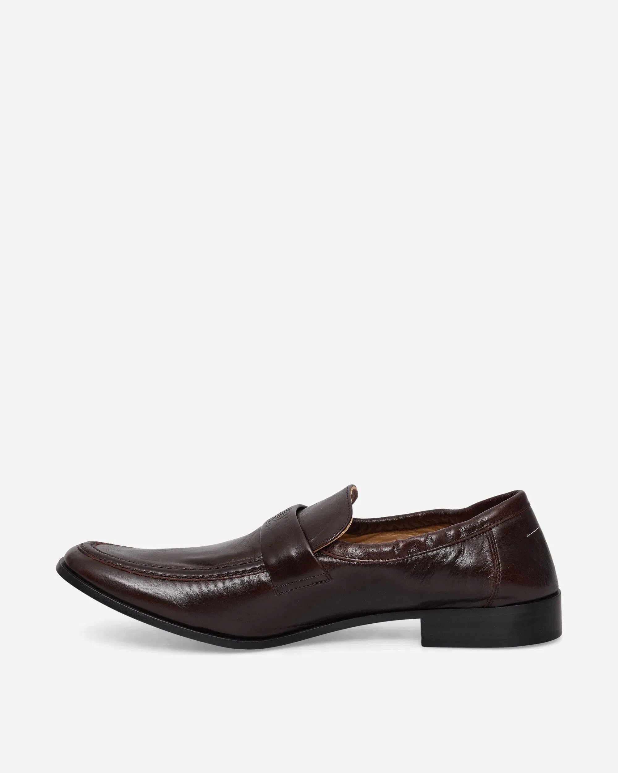MM6 Maison Margiela Men's Swing-Toe Leather Loafers Brown