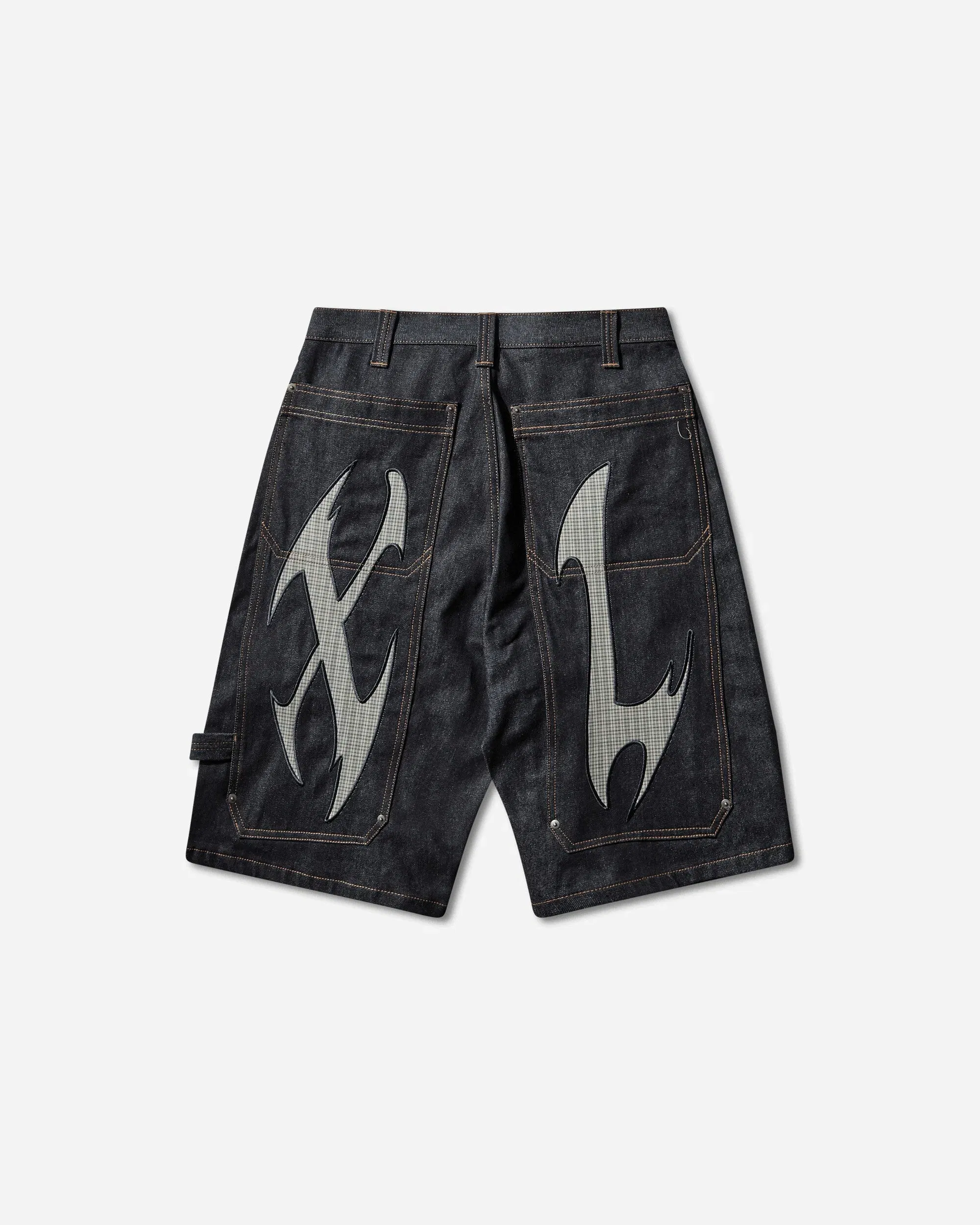 XLarge Men's Cut Out XL Loose Shorts Indigo