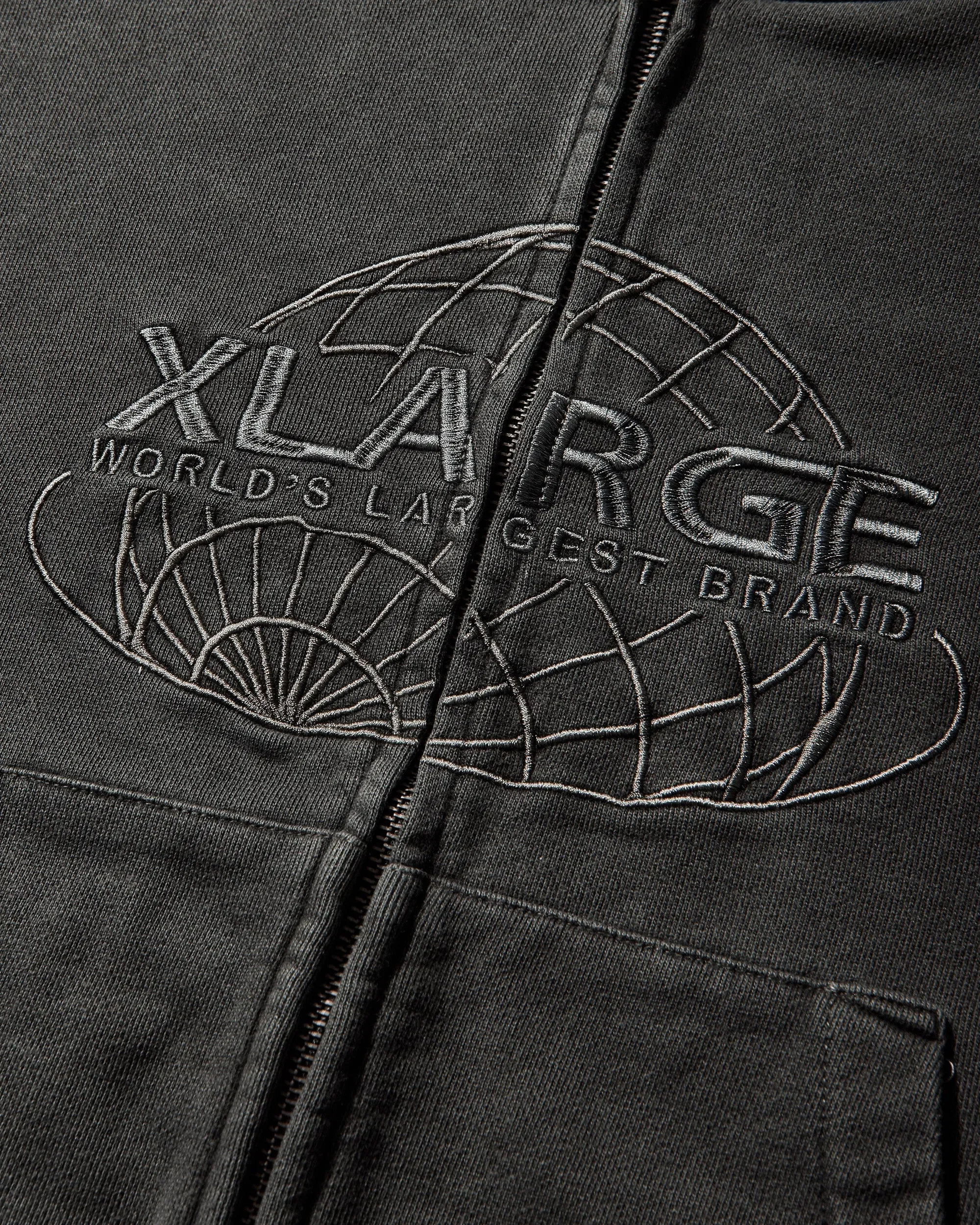 XLarge Men's World's Largest Brand Slim Zip Hoodie Black