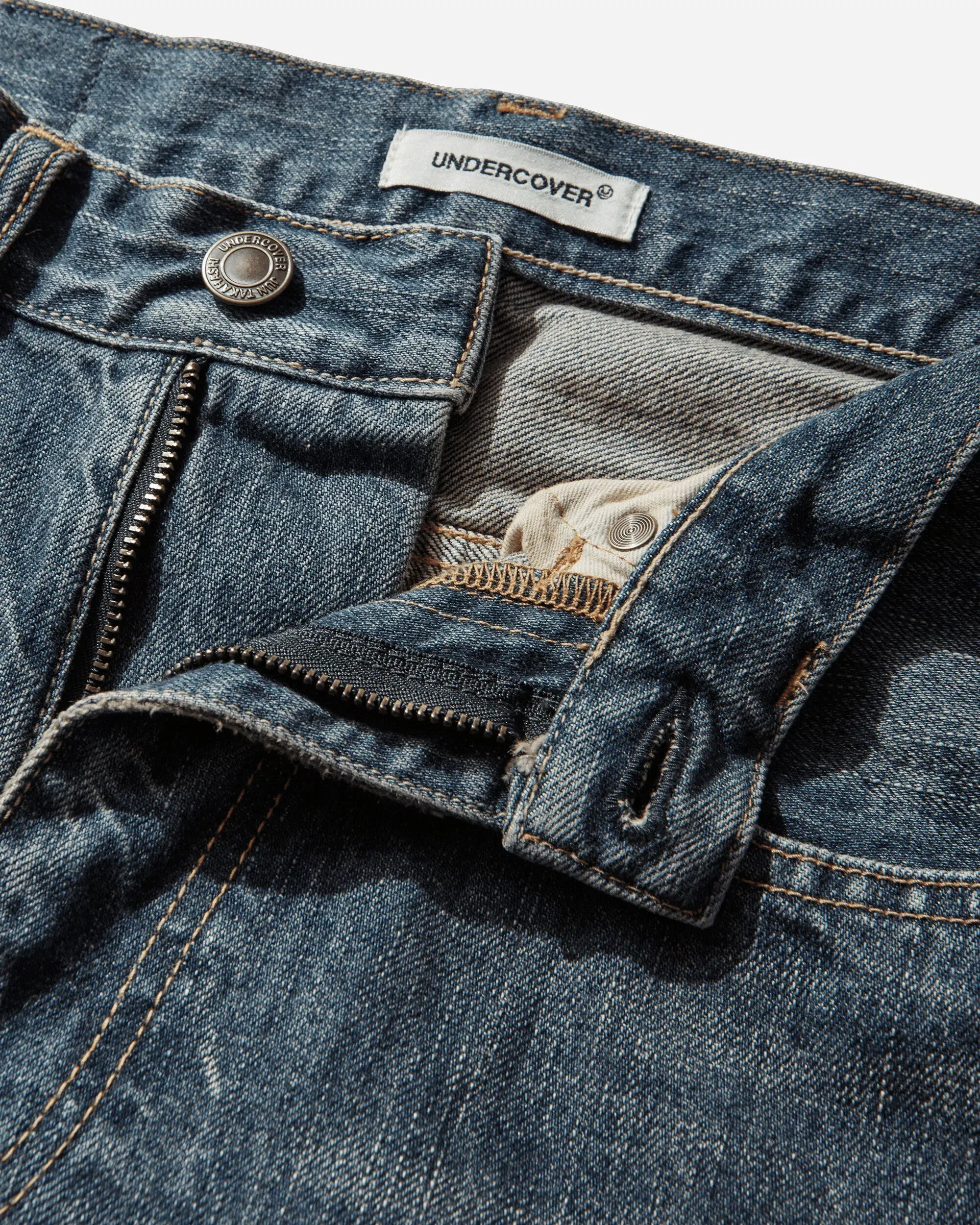 Undercover Women's Distressed Denim Pants Indigo