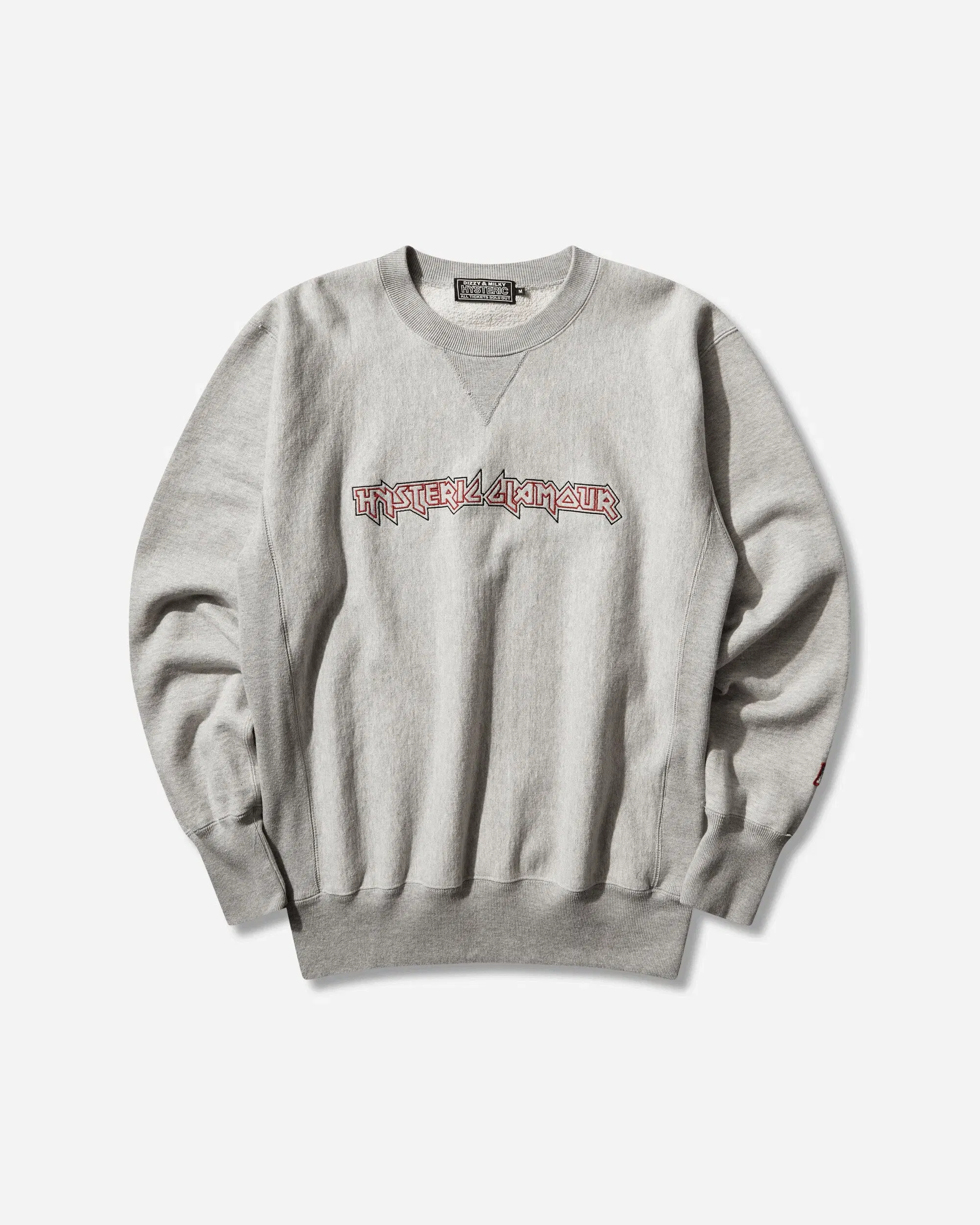 Hysteric Glamour Men's Maiden Logo Embroidered Sweatshirt Grey