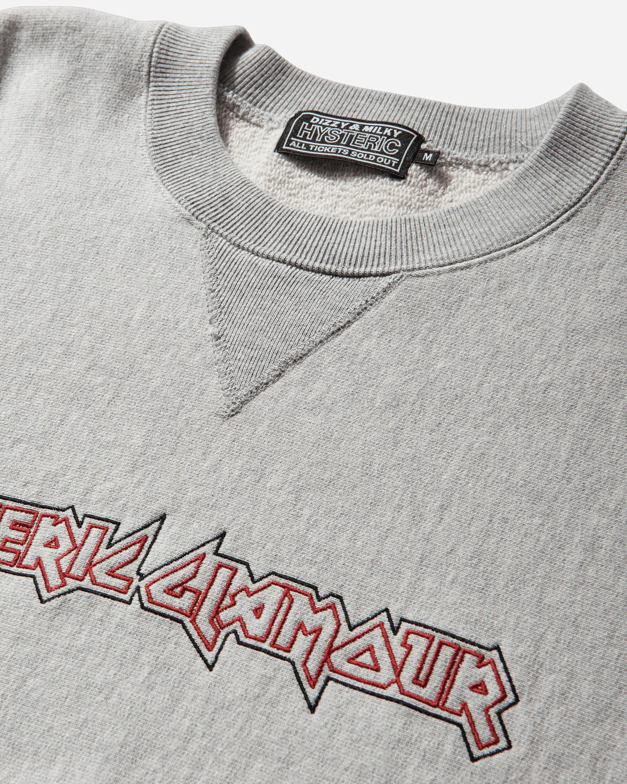Hysteric Glamour Men's Maiden Logo Embroidered Sweatshirt Grey