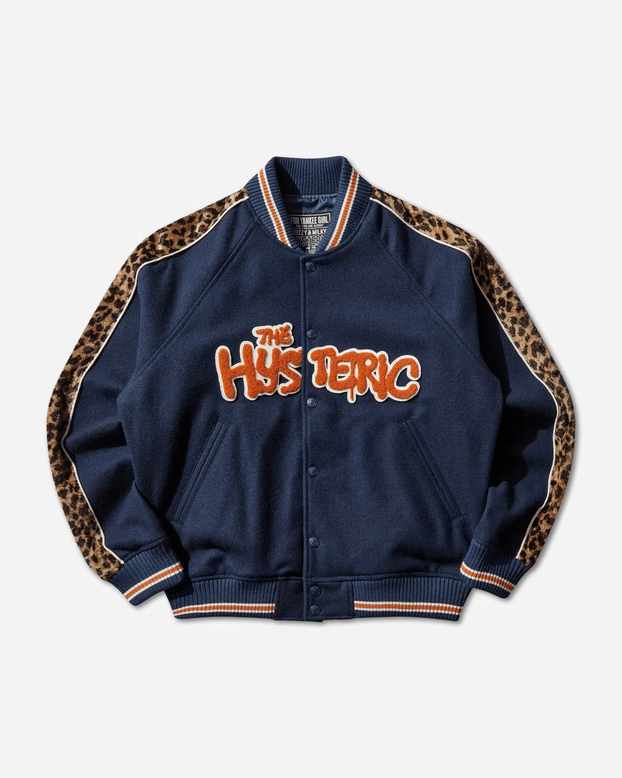 Hysteric Glamour Men's Bloody Hysteric Patch Stadium Jacket Blue