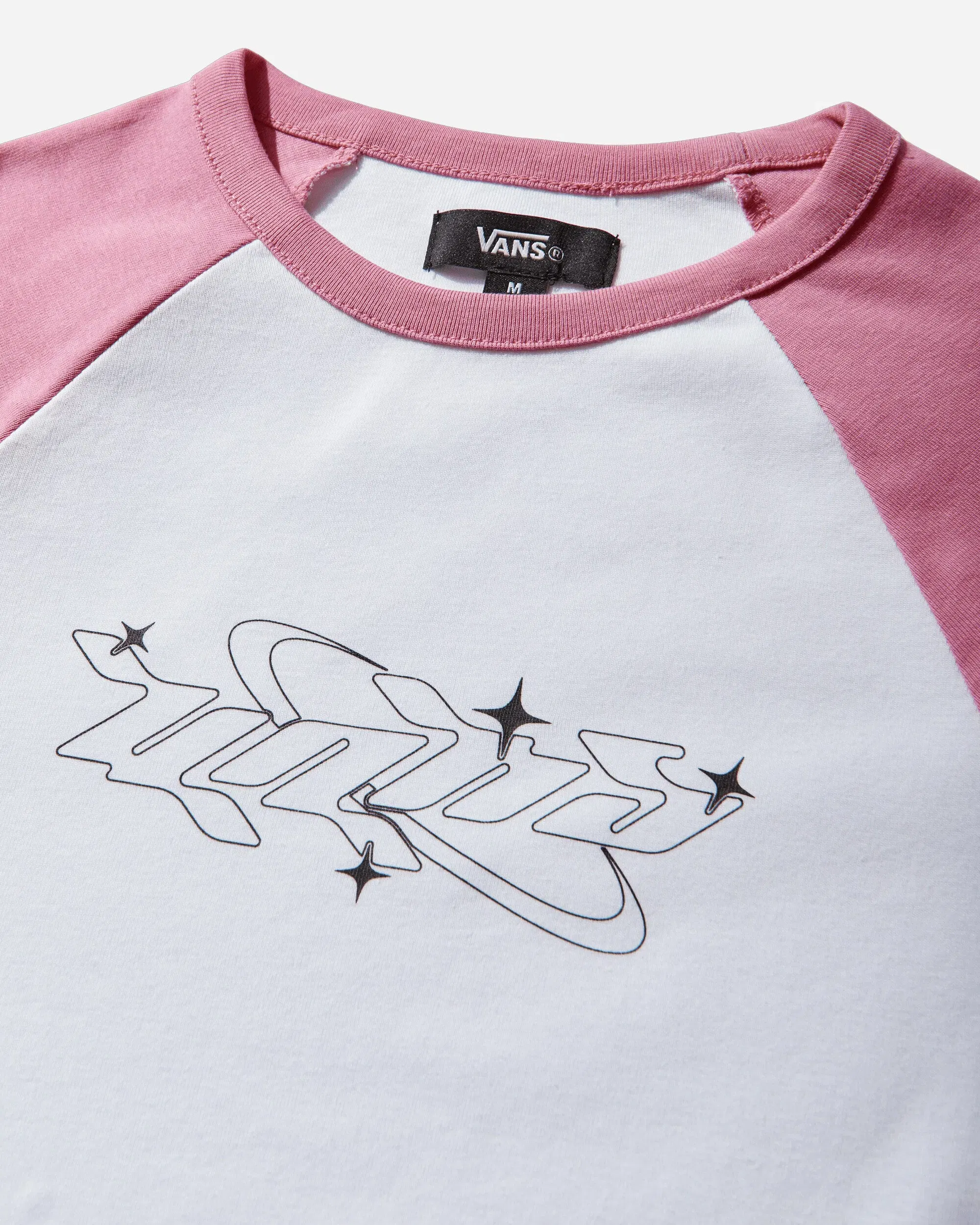 Vans Women's Y2K Star Raglan Longsleeve T-Shirt Pink Fizz