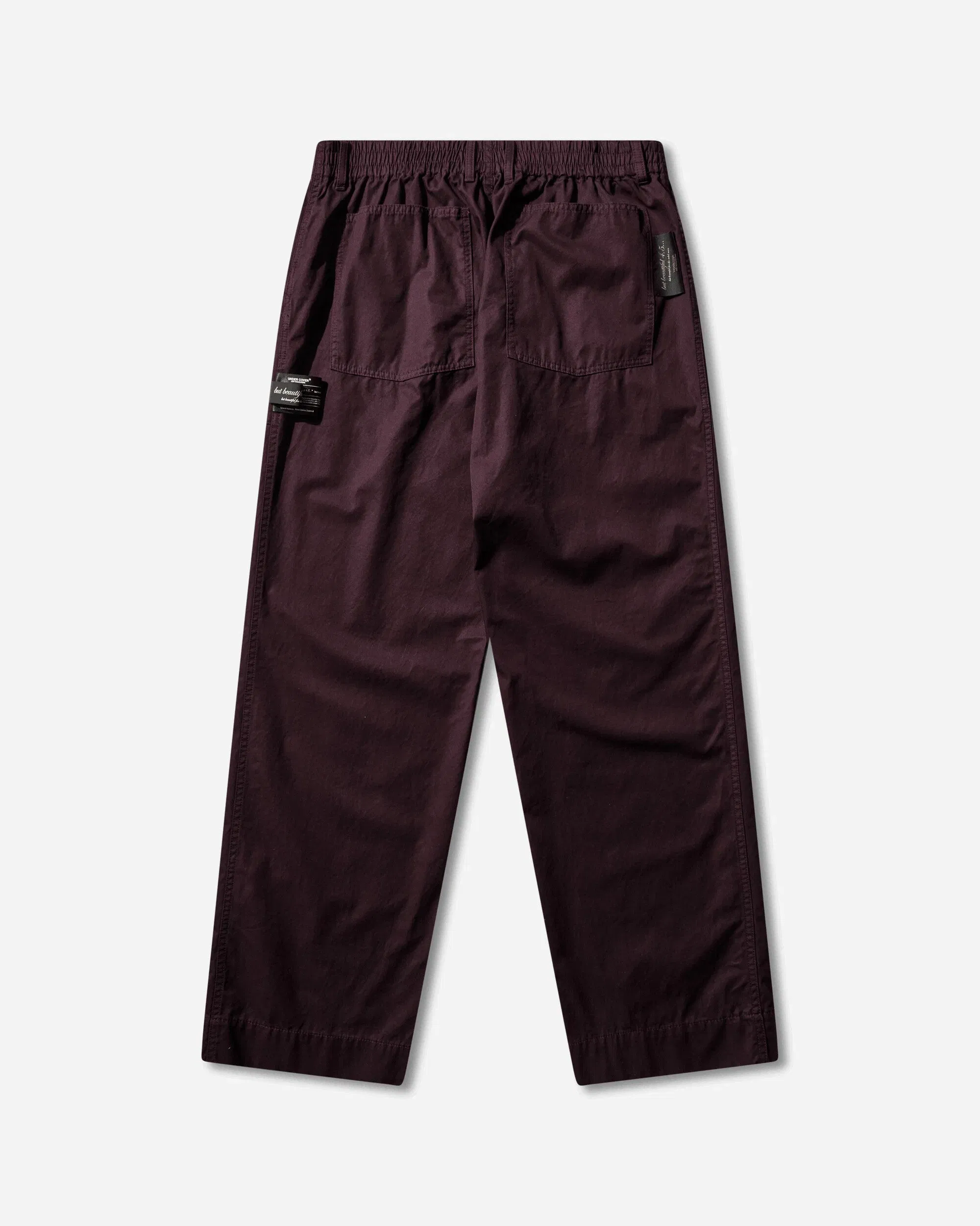 Undercover Men's People Have the Power Cotton Gabardine Pants Bordeaux
