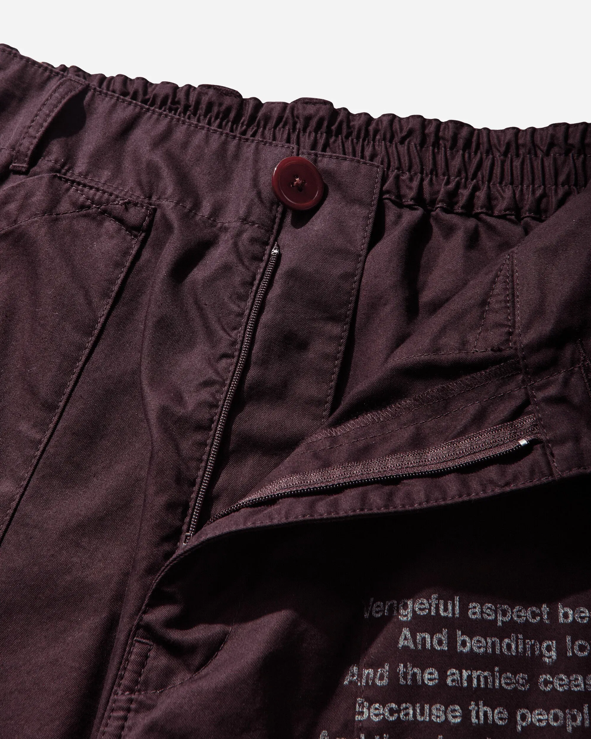 Undercover Men's People Have the Power Cotton Gabardine Pants Bordeaux