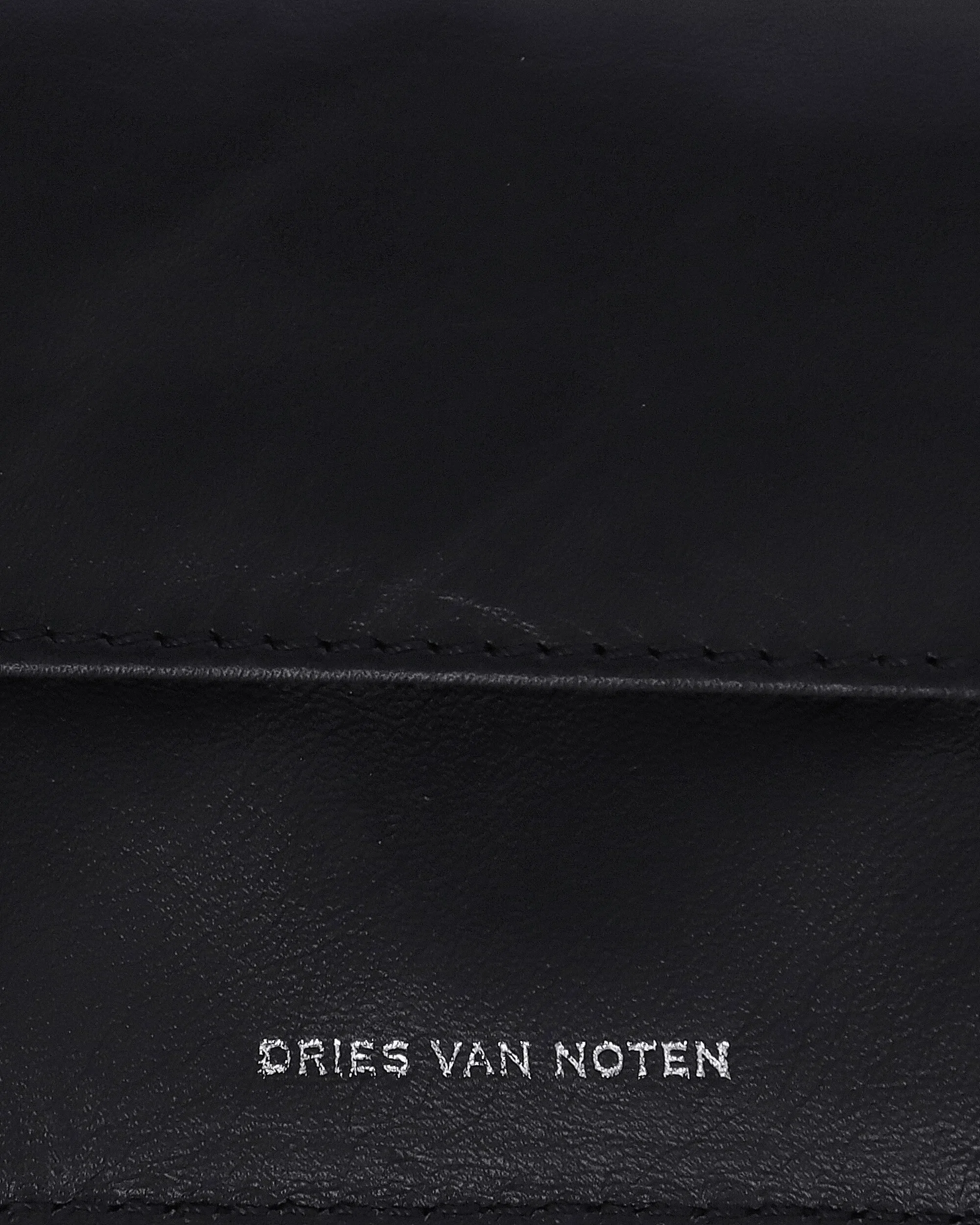 DRIES VAN NOTEN Printed Leather Zip Wallet Ecru