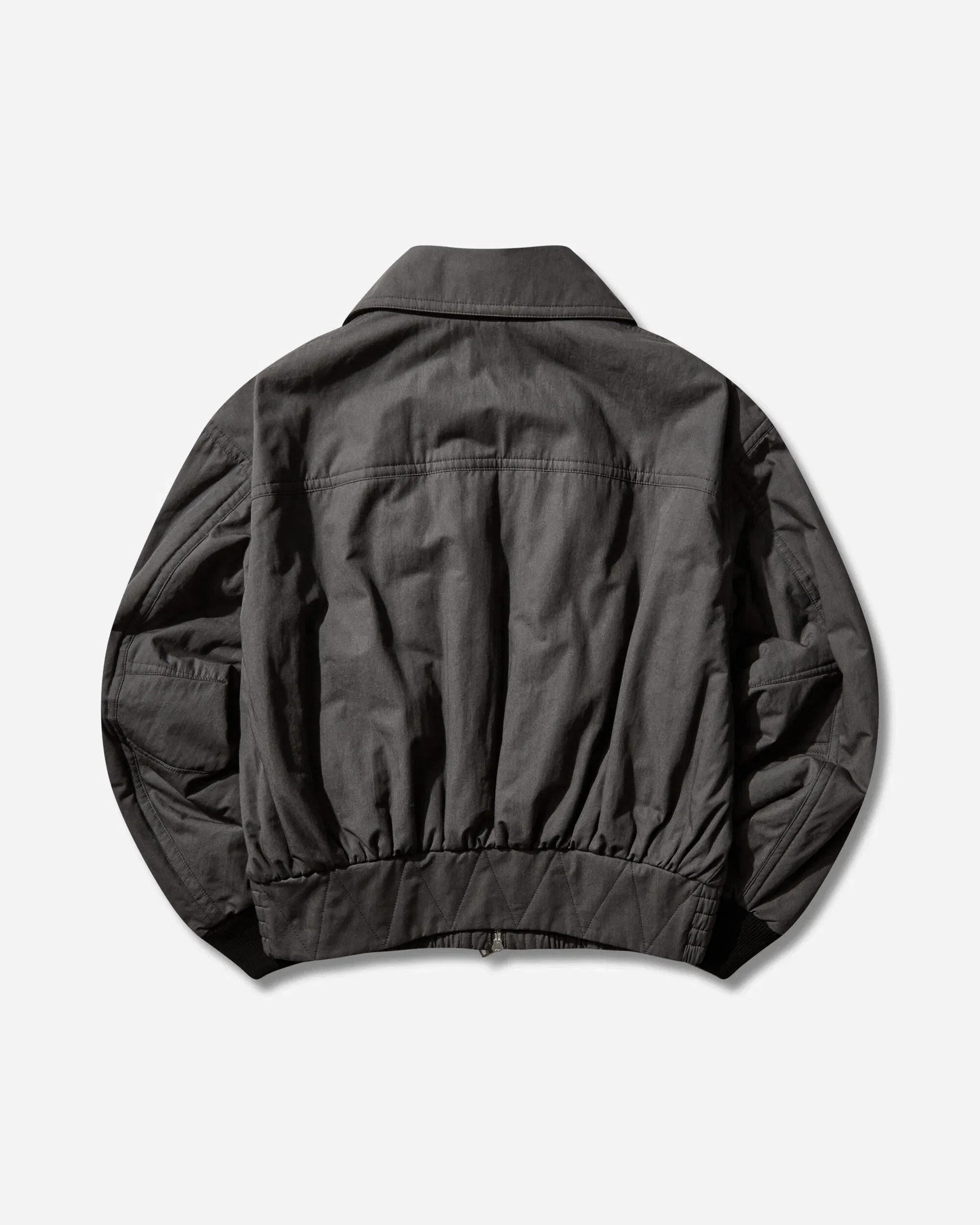 DRIES VAN NOTEN Men's Overdyed Cotton Bomber Jacket Dark Grey
