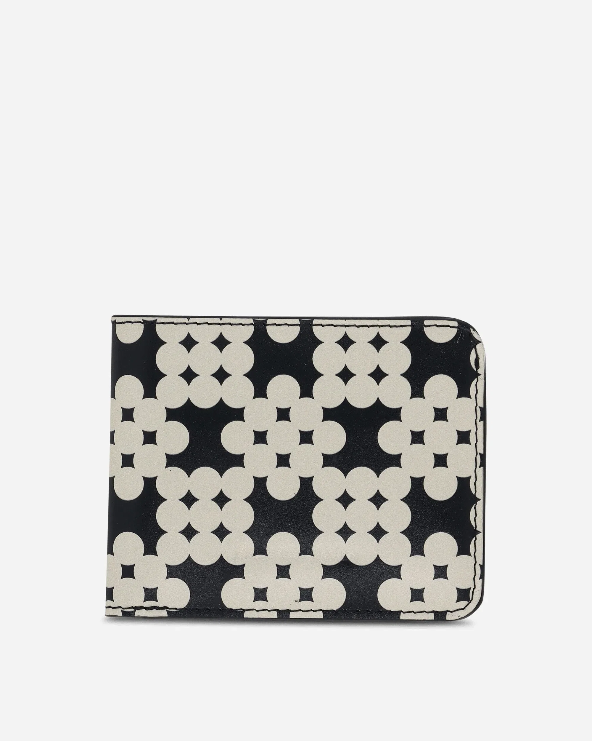 DRIES VAN NOTEN Printed Leather Wallet Ecru