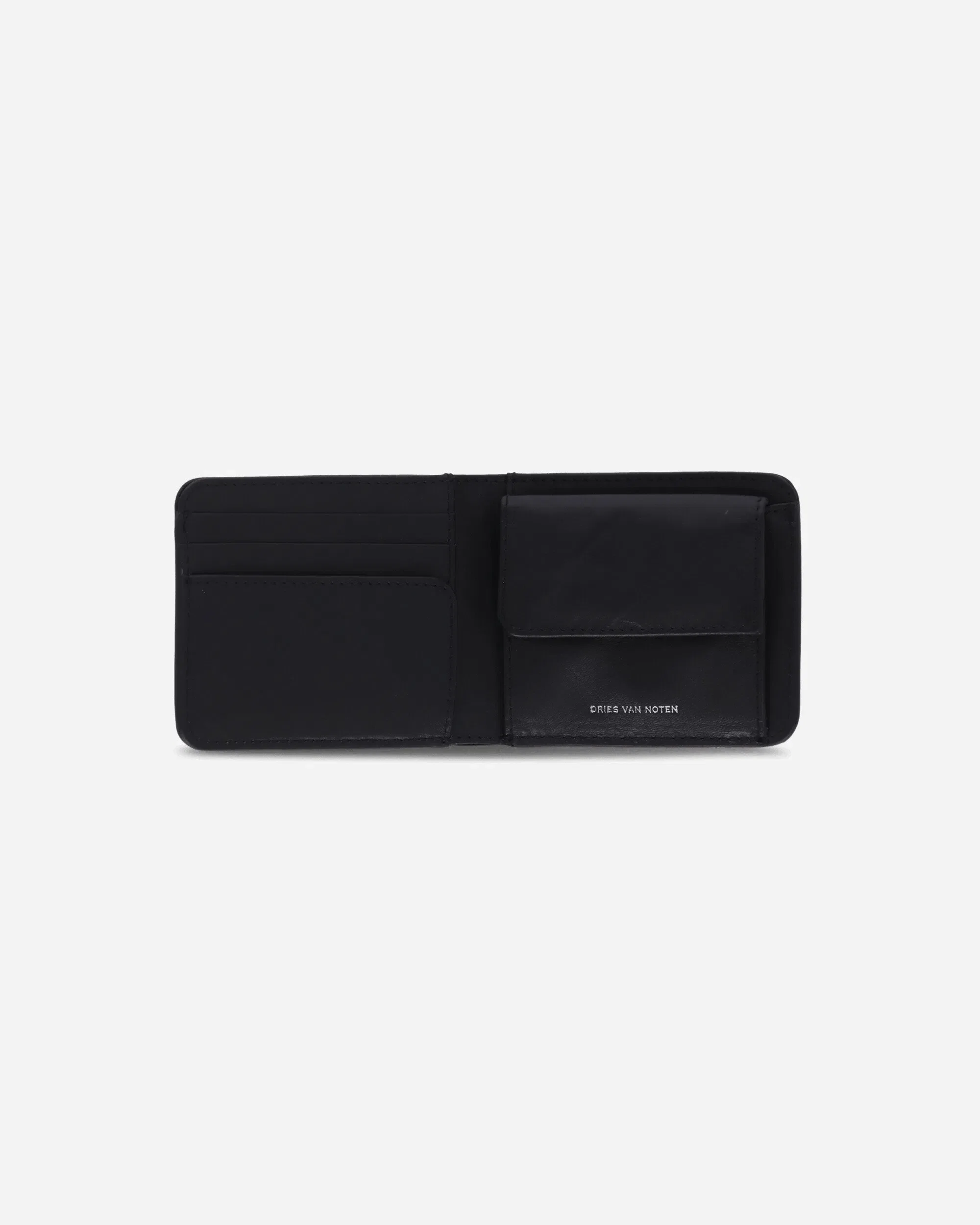 DRIES VAN NOTEN Printed Leather Wallet Ecru